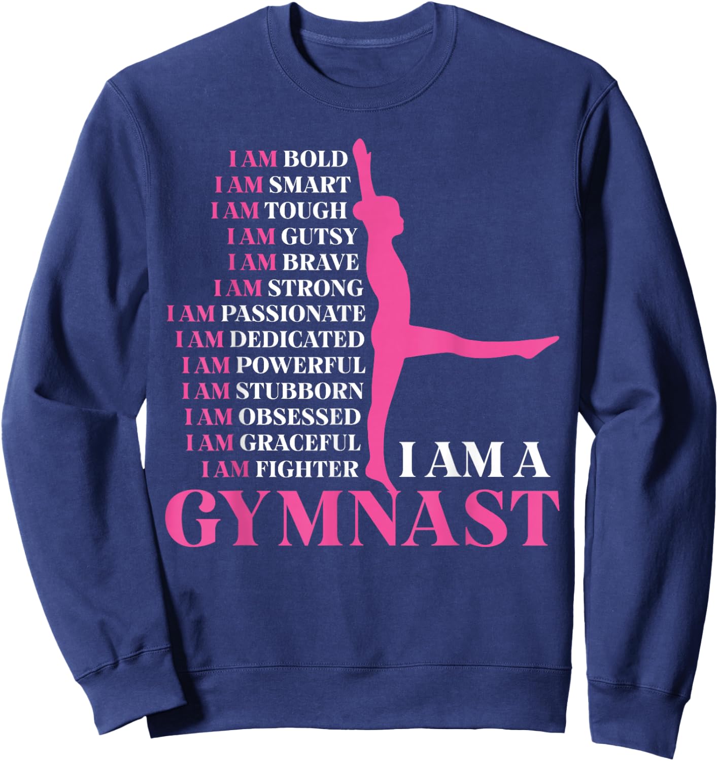 I Am A Gymnast Gymnastics Girls Boys Women Men Retro Sports Sweatshirt - Sweatshirt | Navy