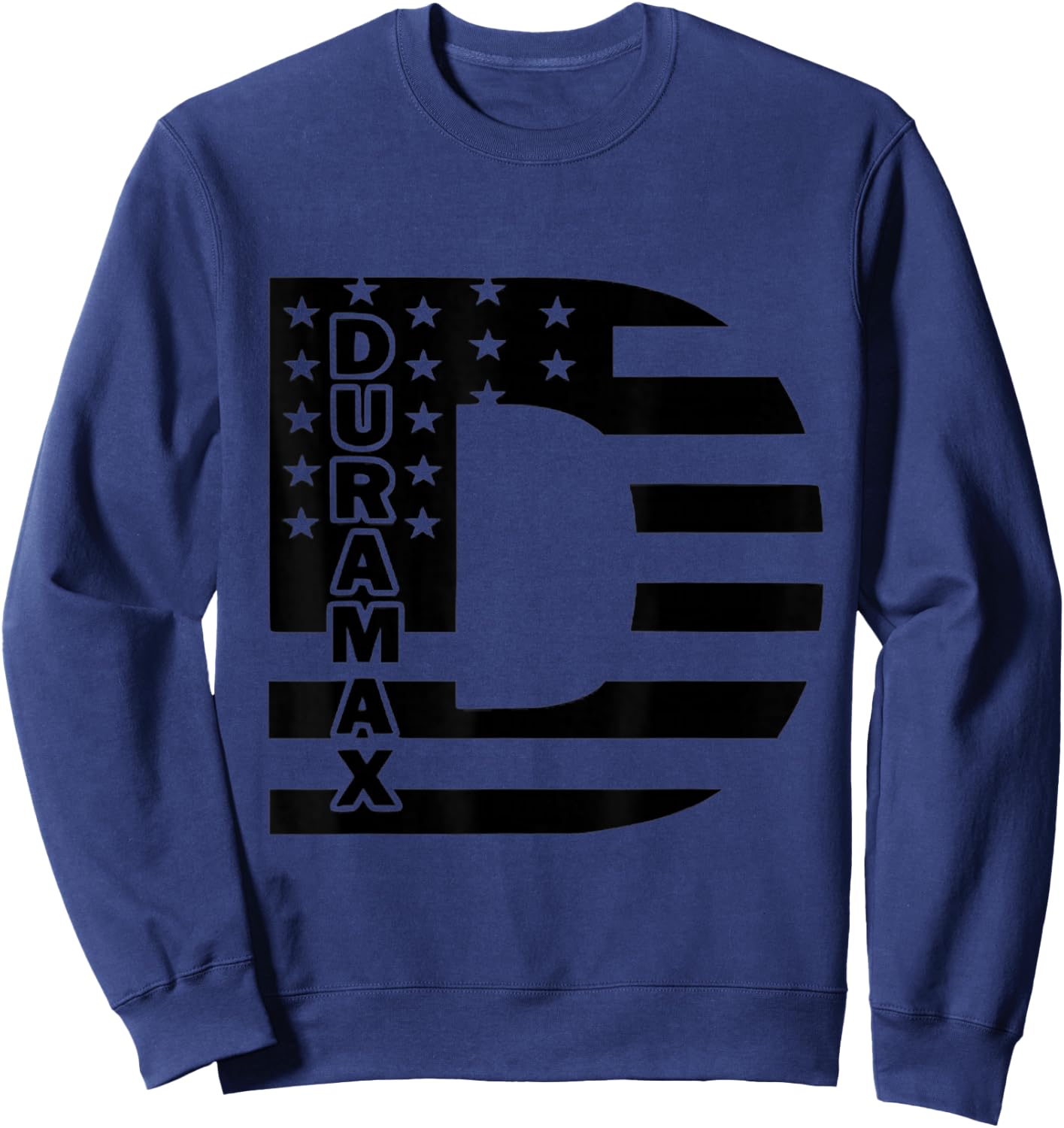 Duramax American Flag Shirt Diesel Truck Letter D USA Sweatshirt - Sweatshirt | Navy