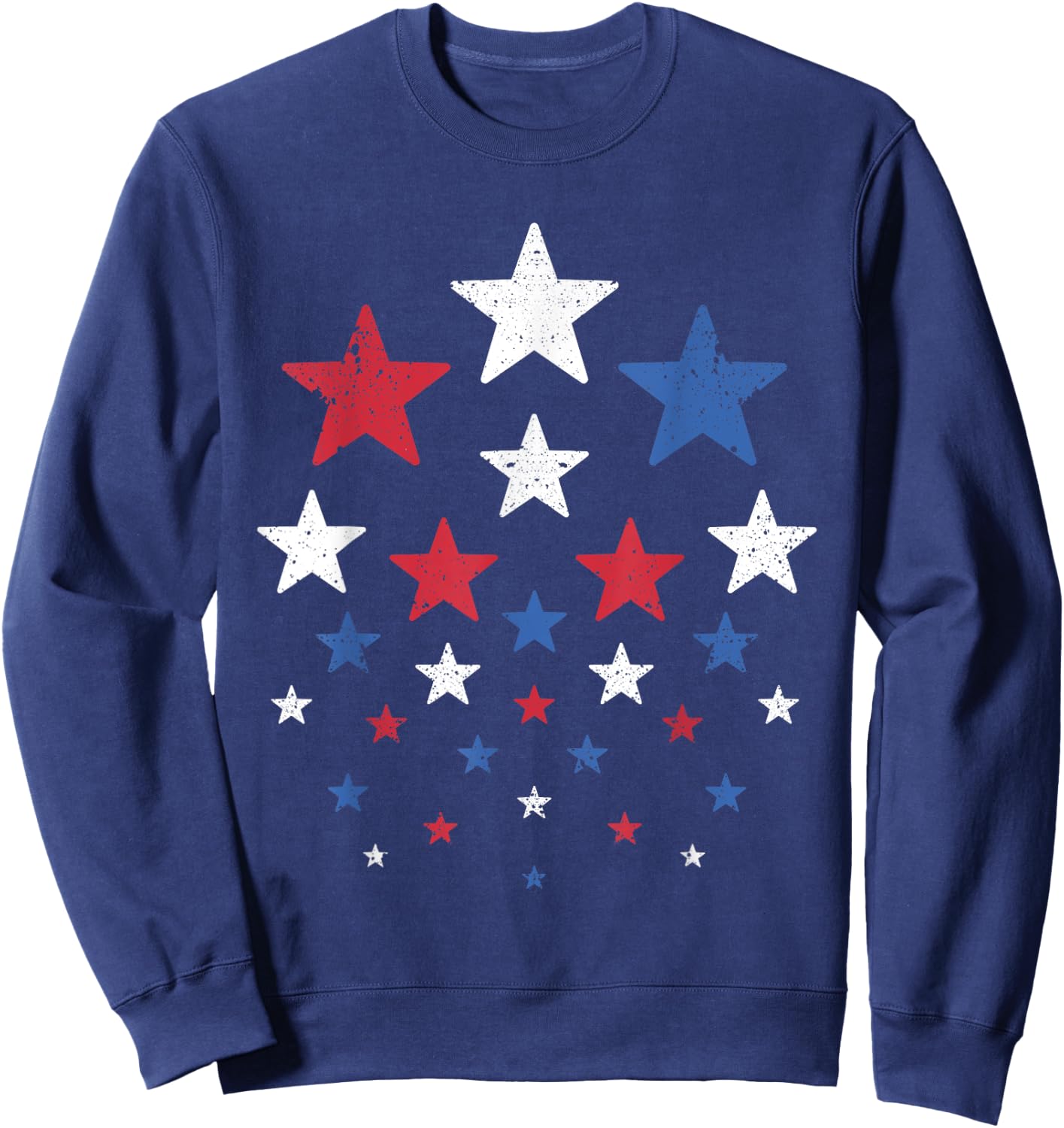 USA American Flag Patriotic Red White Blue Stars 4th of July Sweatshirt - Sweatshirt | Navy