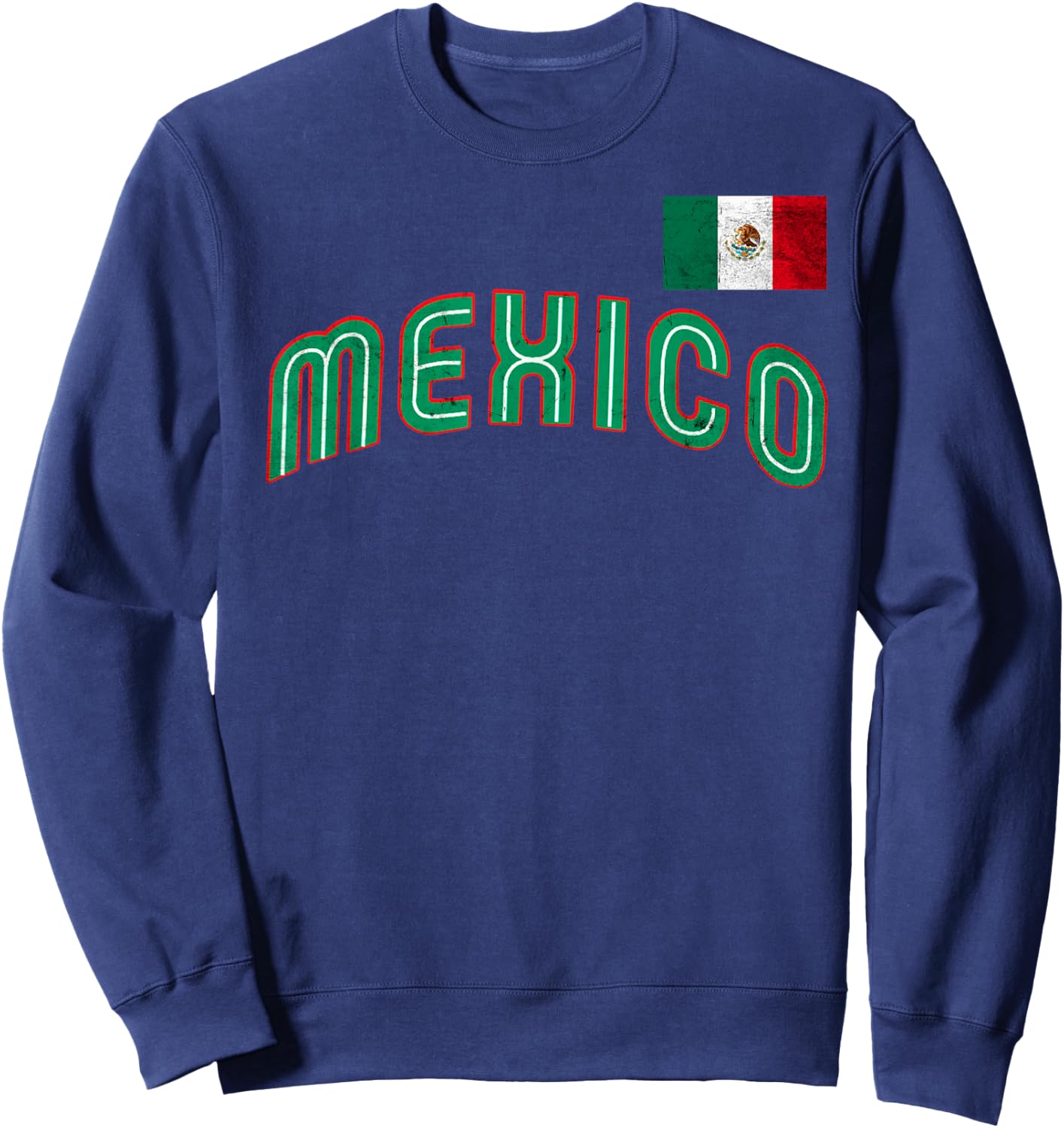 Mexican Baseball 2023 Player Mexico Pride Flag Baseball Sweatshirt - Sweatshirt | Navy