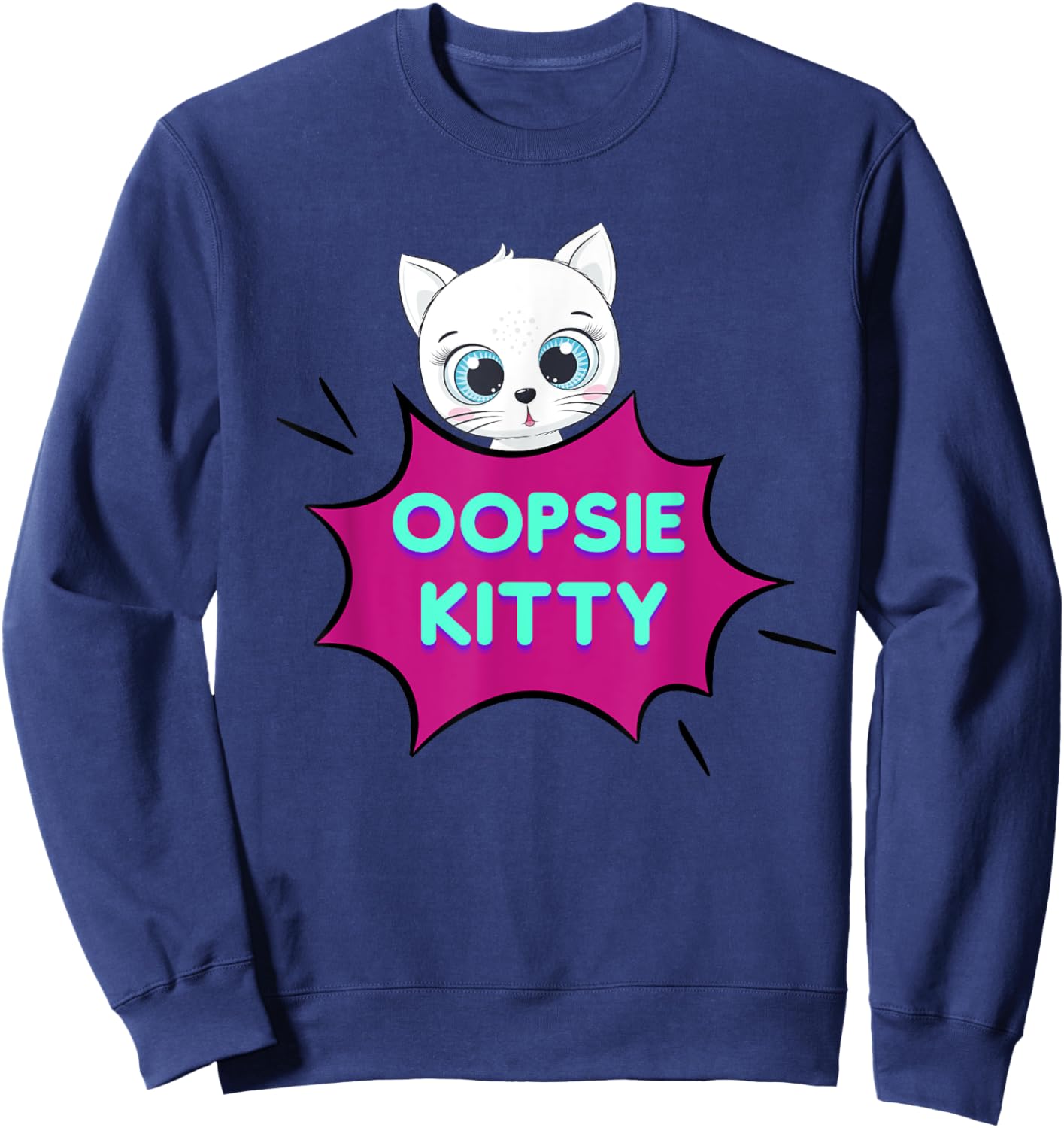 Oopsie Kitty Sweatshirt - Sweatshirt | Navy
