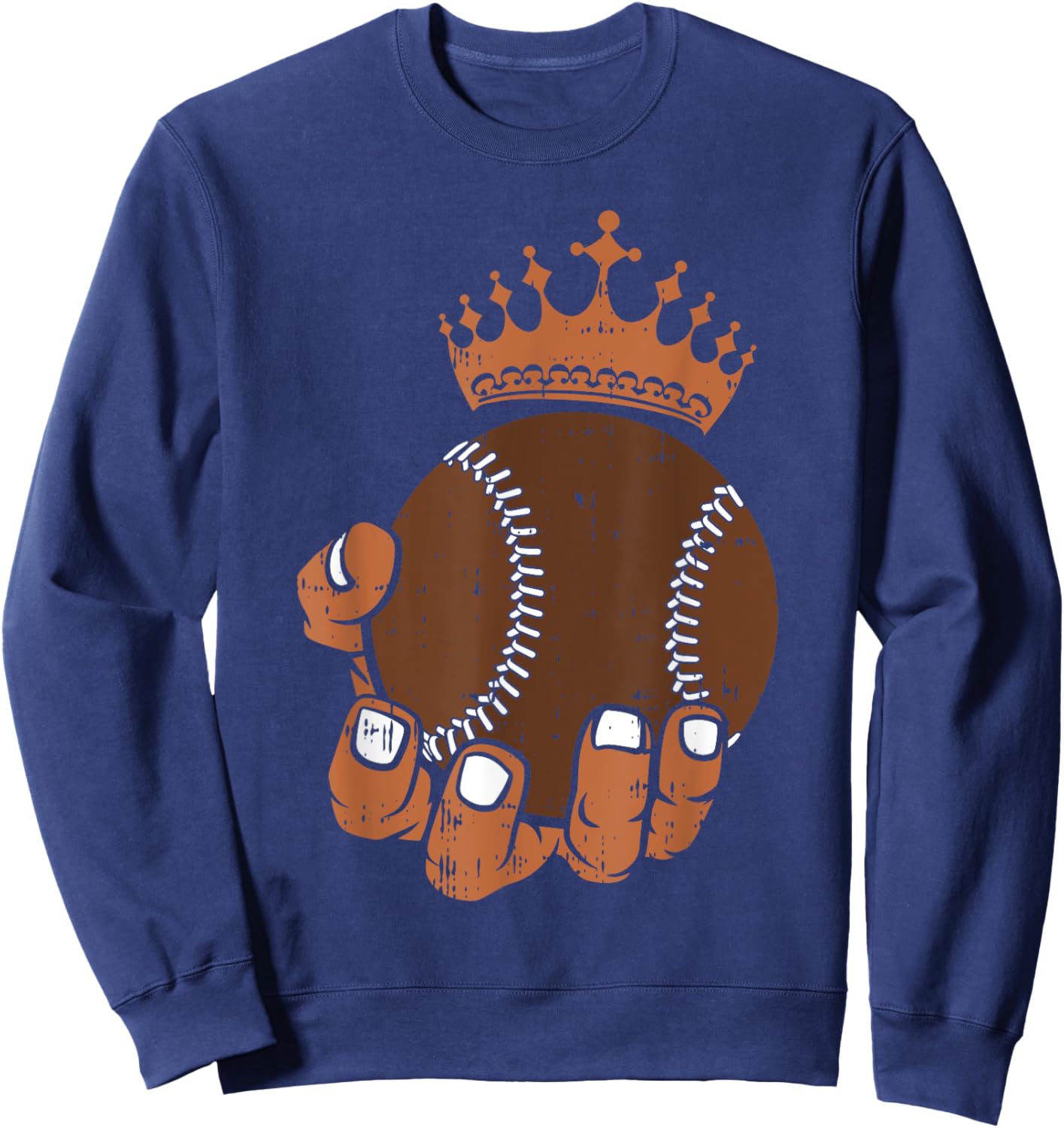 Melanin Baseball Black History Month Sport African American Sweatshirt - Sweatshirt | Navy