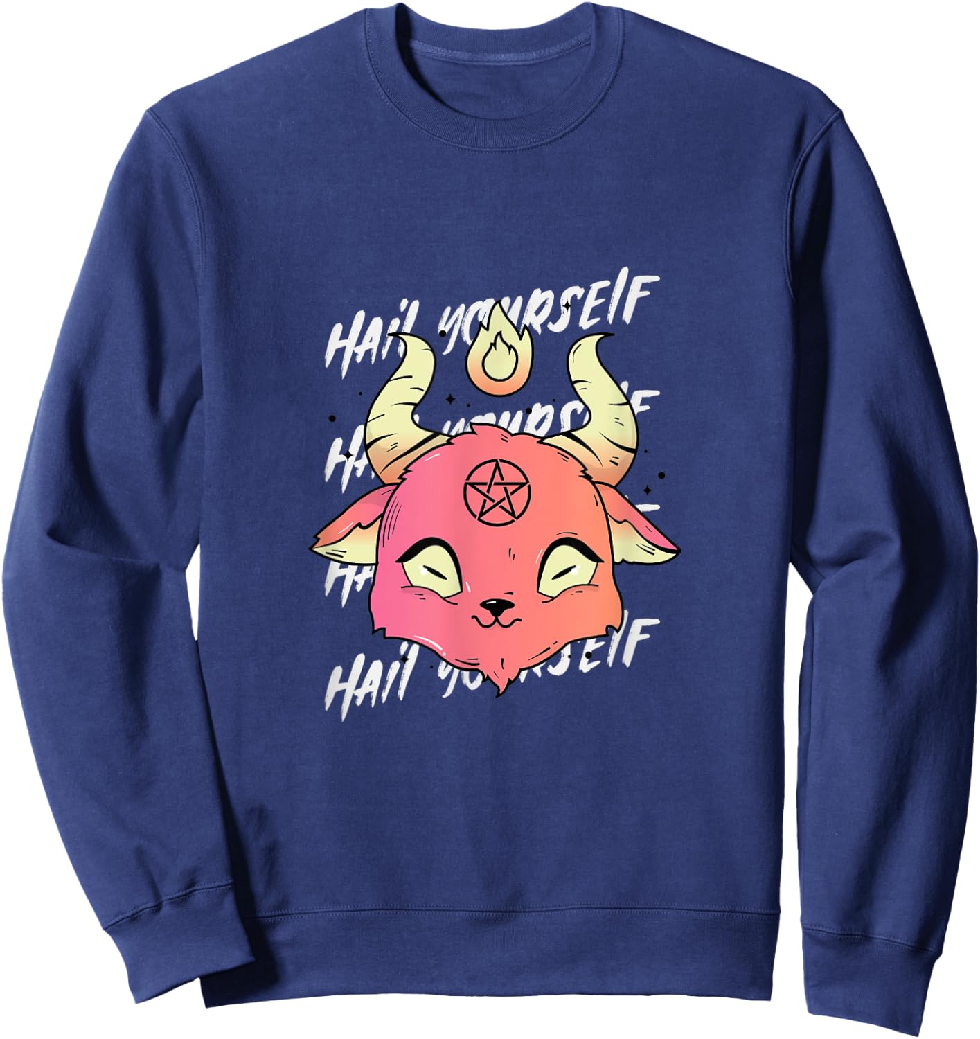 Hail Yourself Cute Demon Goat LPOTL Sweatshirt - Sweatshirt | Navy