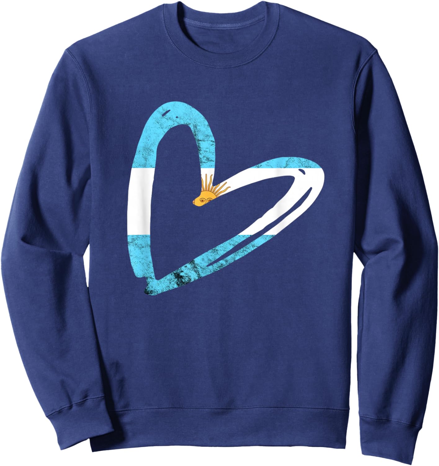 Argentinian Roots Heart Argentina Sun of May Argentina Flag Sweatshirt - Sweatshirt | Navy