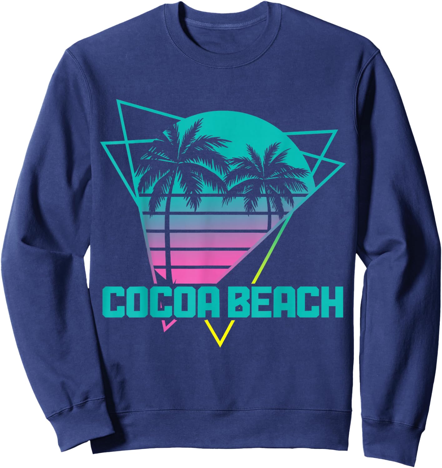 Cocoa Beach Florida Retro Vintage Surf 80s Souvenir Surfer Sweatshirt - Sweatshirt | Navy