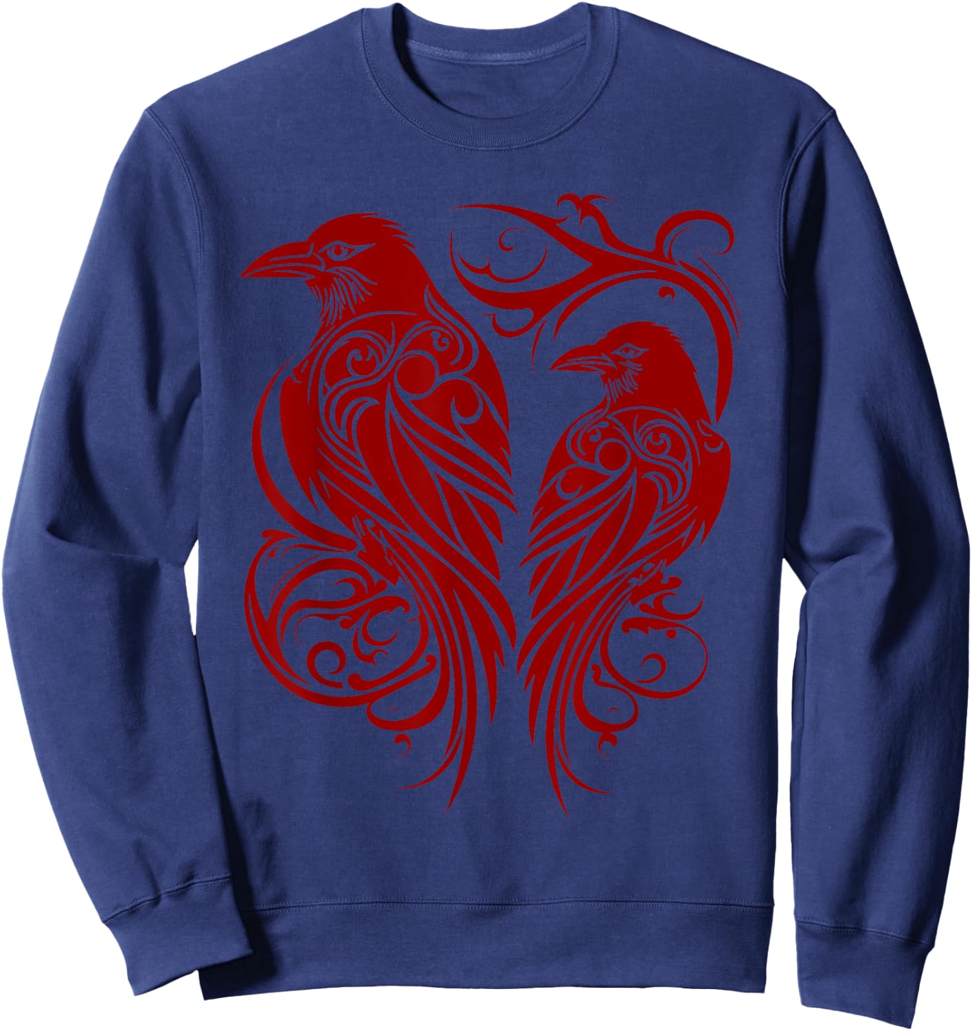 Odins Raven Norse Mythology Viking Birds Celtic Knots Asgard Sweatshirt - Sweatshirt | Navy