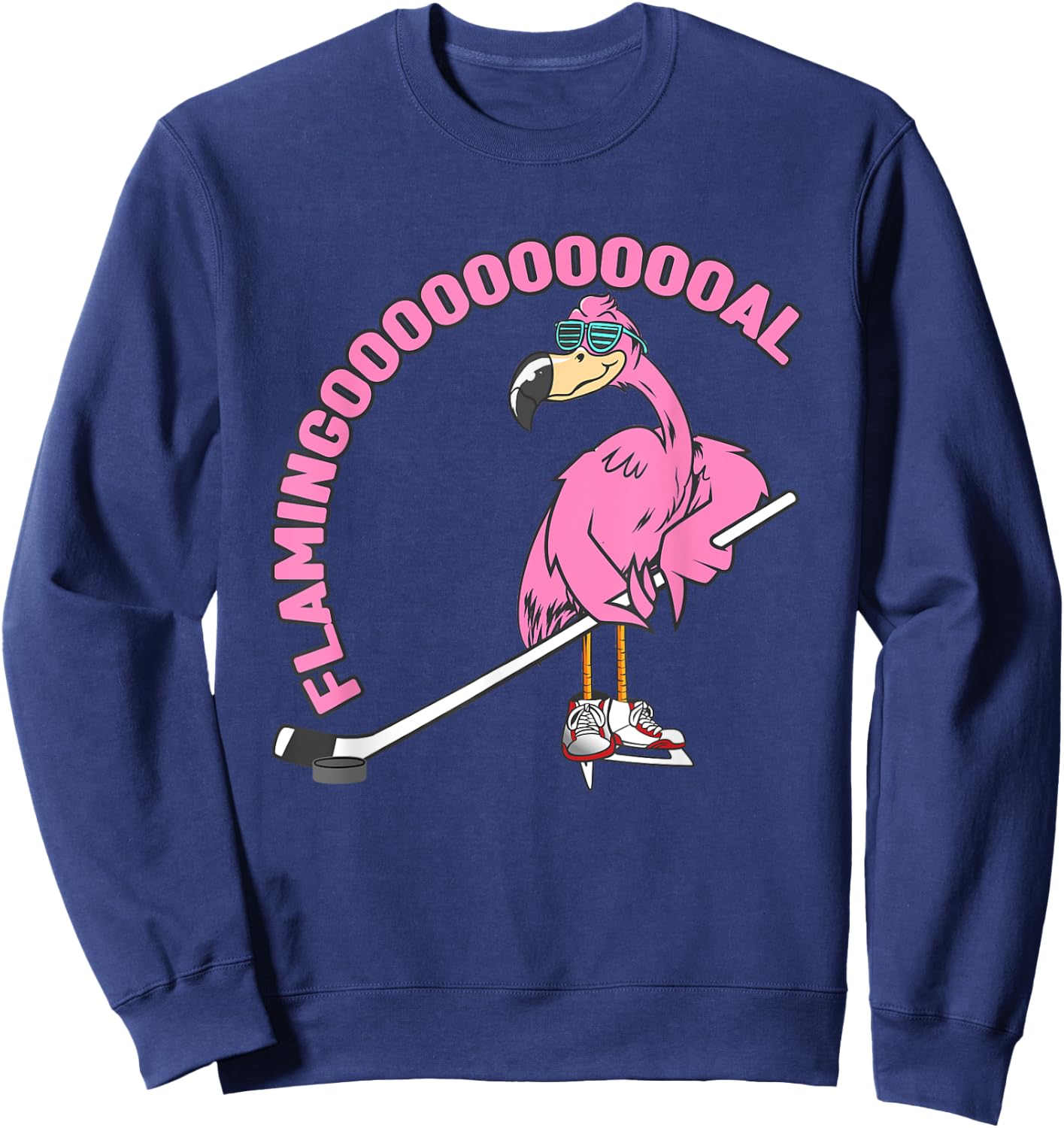 Flamingooooal Flamingo Men or Women Ice Hockey Sweatshirt - Sweatshirt | Navy