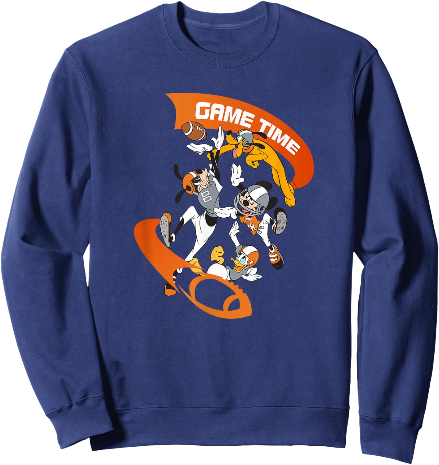 Disney Mickey Goofy Donald & Pluto Game Time Football Sports Sweatshirt - Sweatshirt | Navy