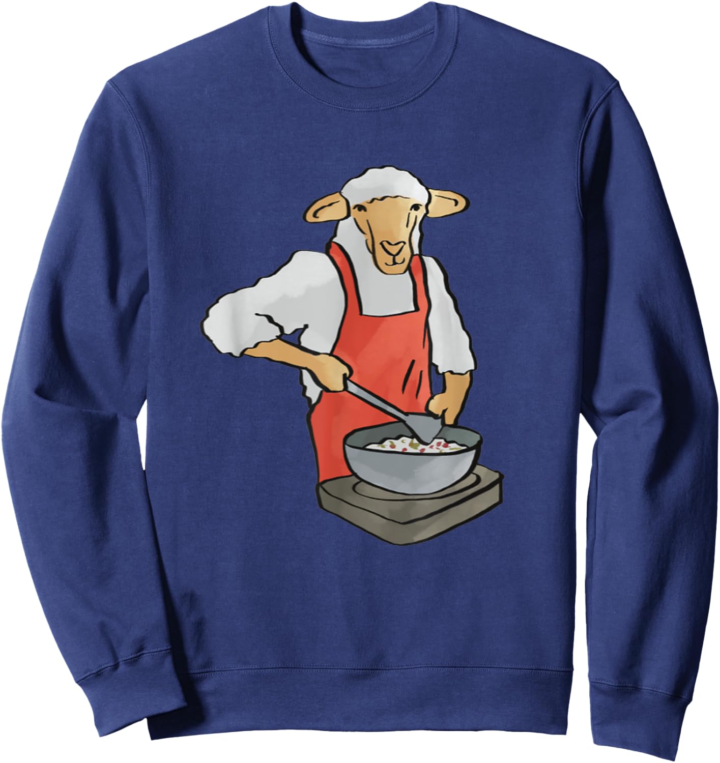 Lamb Cooking Funny Saying Cute Animal Sweatshirt - Sweatshirt | Navy