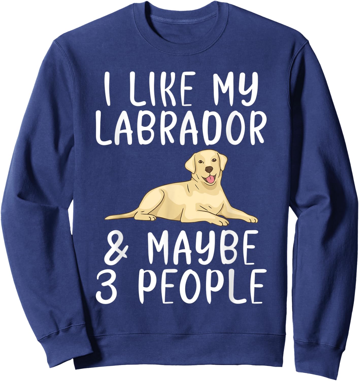 Lab Retriever I like my Labrador and maybe 3 People Labrador Sweatshirt - Sweatshirt | Navy