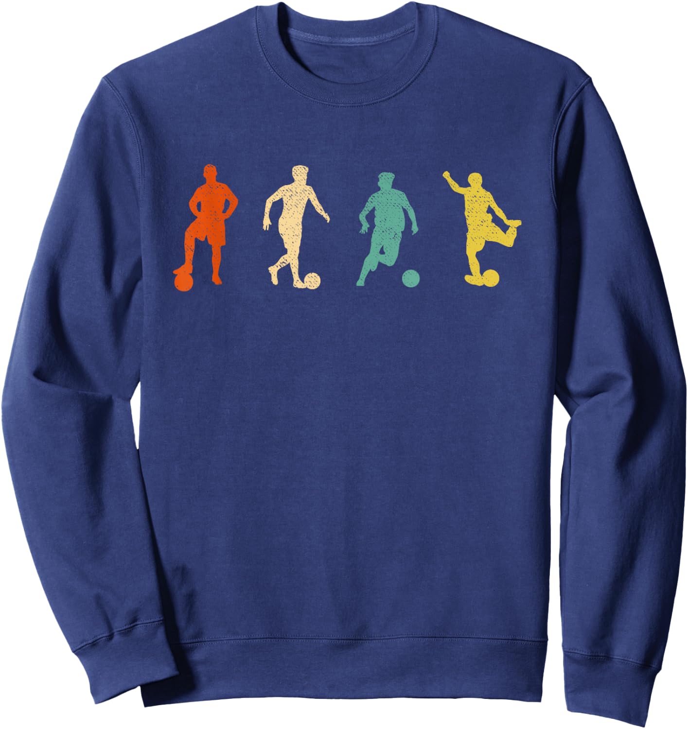 Vintage Soccer Graphic Design Futbol Football Soccer Player Sweatshirt - Sweatshirt | Navy
