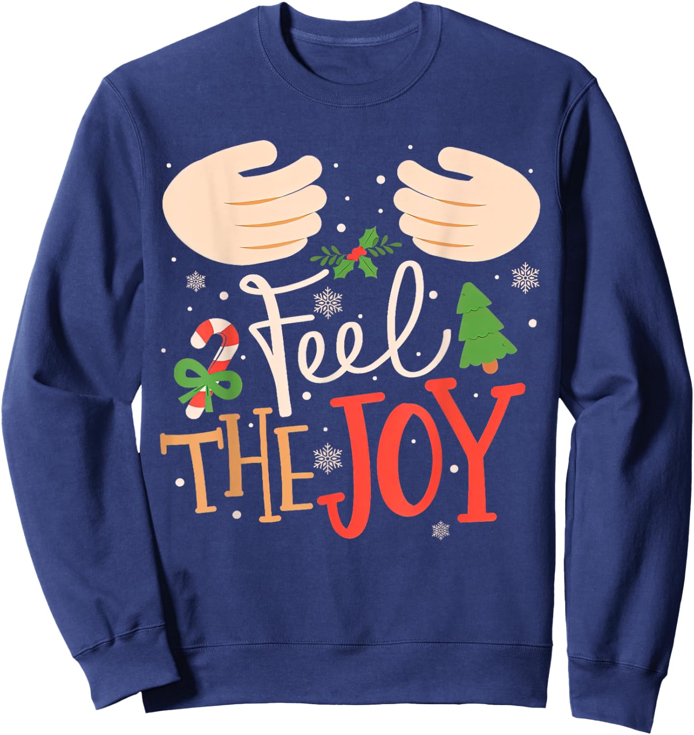 Jingle My Bells Feel The Joy Funny Christmas Matching Couple Sweatshirt - Sweatshirt | Navy