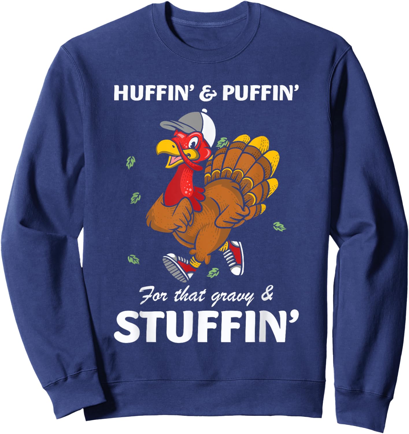 Marathon Running Turkey Trot Funny Thanksgiving Team Sweatshirt - Sweatshirt | Navy
