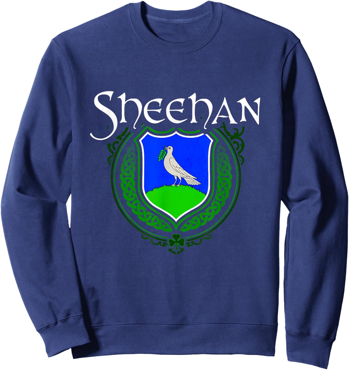 Sheehan Surname Irish Clan Tartan Badge Ireland Sweatshirt - Sweatshirt | Navy