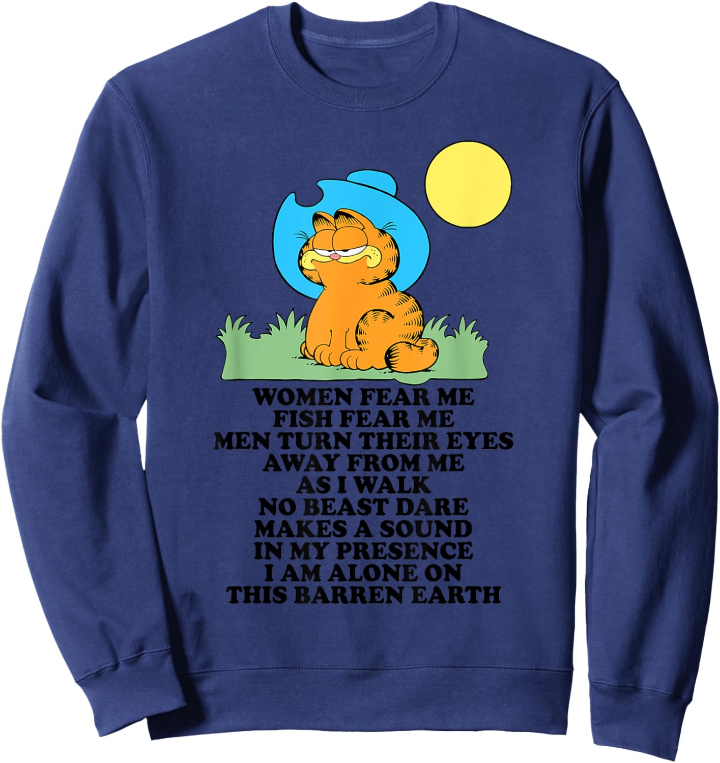 Women Fear Me Fish Fear Me Men Turn Their Eyes Away Sweatshirt - Sweatshirt | Navy