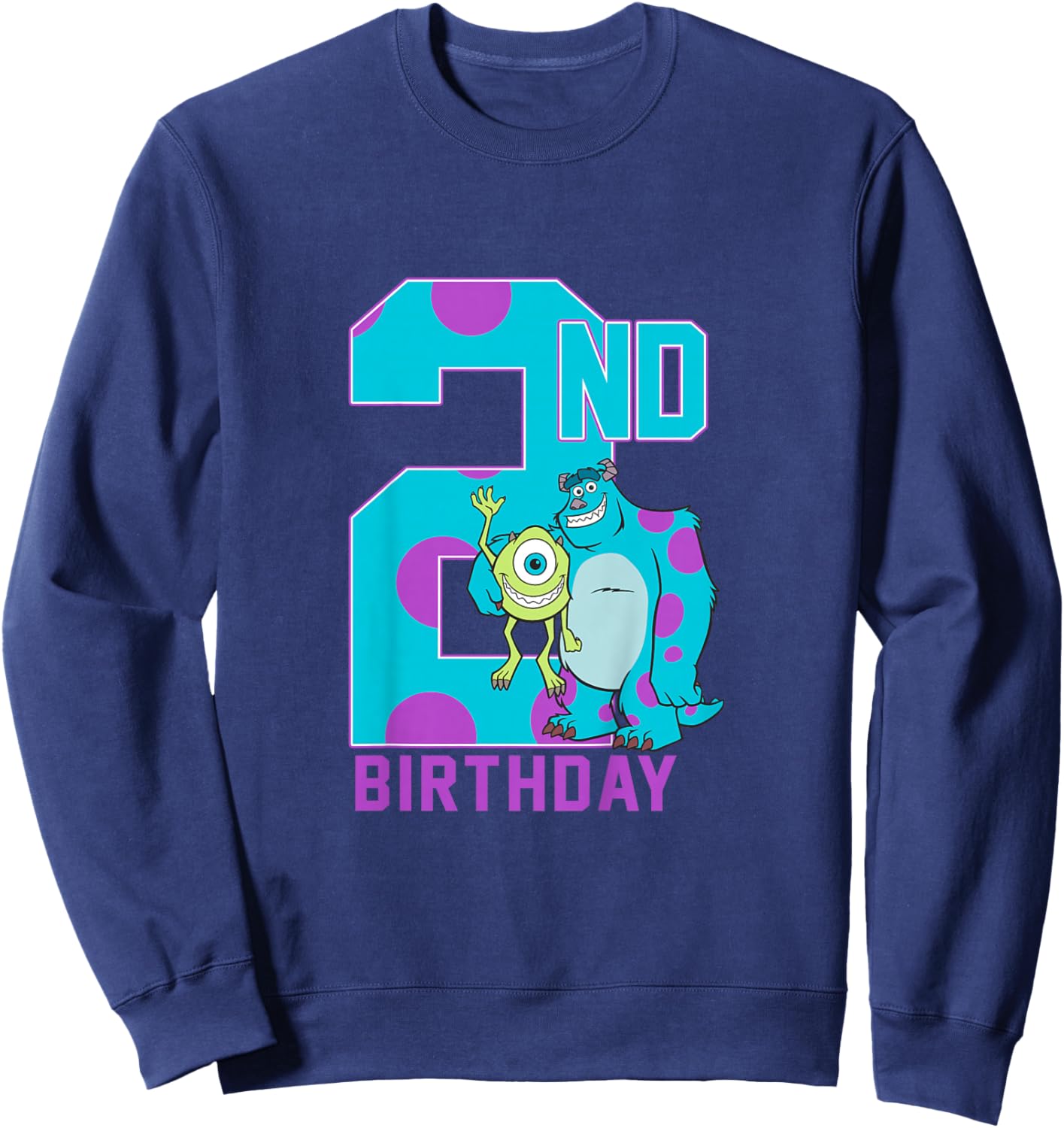 Kids Disney Pixar Monsters University Mike & Sully 2nd Birthday Sweatshirt - Sweatshirt | Navy