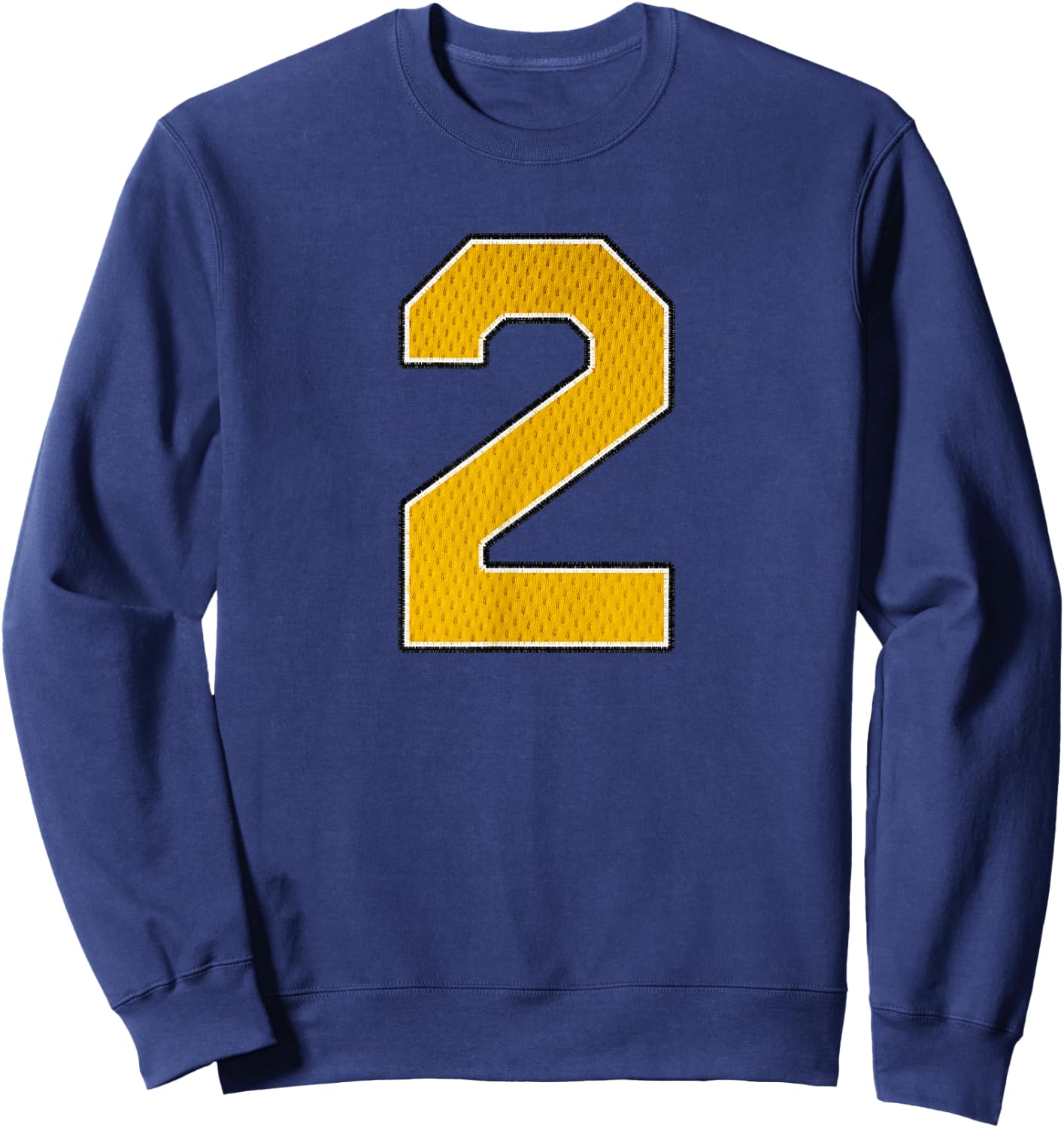 Gold Number 2 Athlete Sports Jersey Supporter Fanwear Sweatshirt - Sweatshirt | Navy