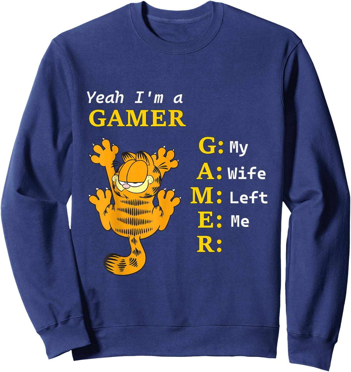 yeah im a gamer Men's -Adults Black Small Classic Fit Short Sleeve Sweatshirt - Sweatshirt | Navy