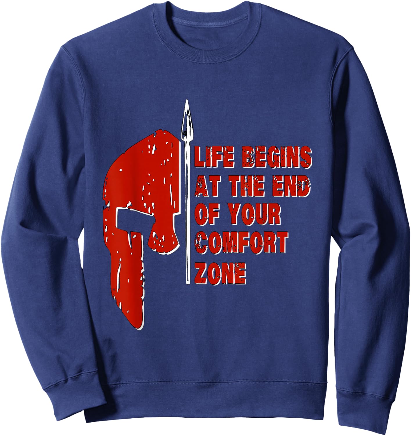 Spartan Race Life Begins At The End Of Your Comfort Zone Sweatshirt - Sweatshirt | Navy