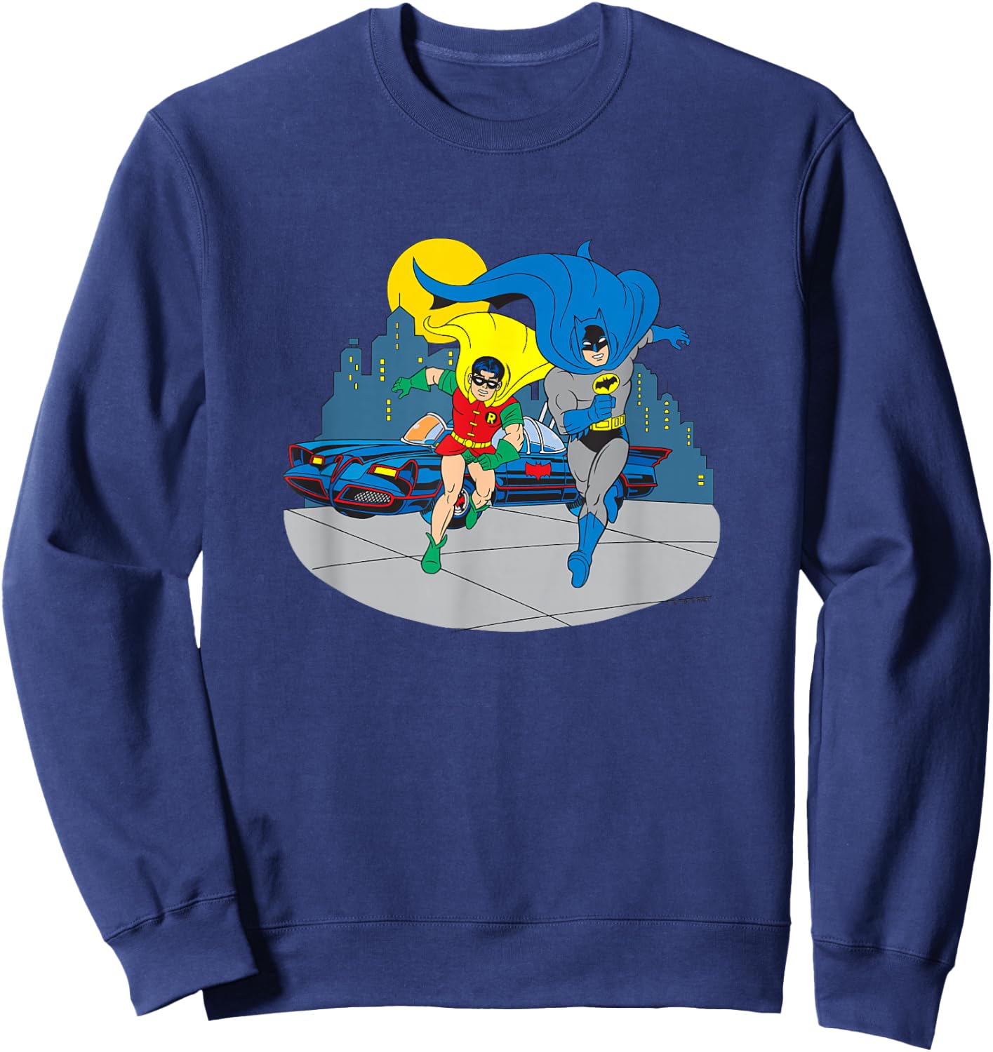 Batman and Robin Midnight Gotham Retro Vintage Comic Run Sweatshirt - Sweatshirt | Navy