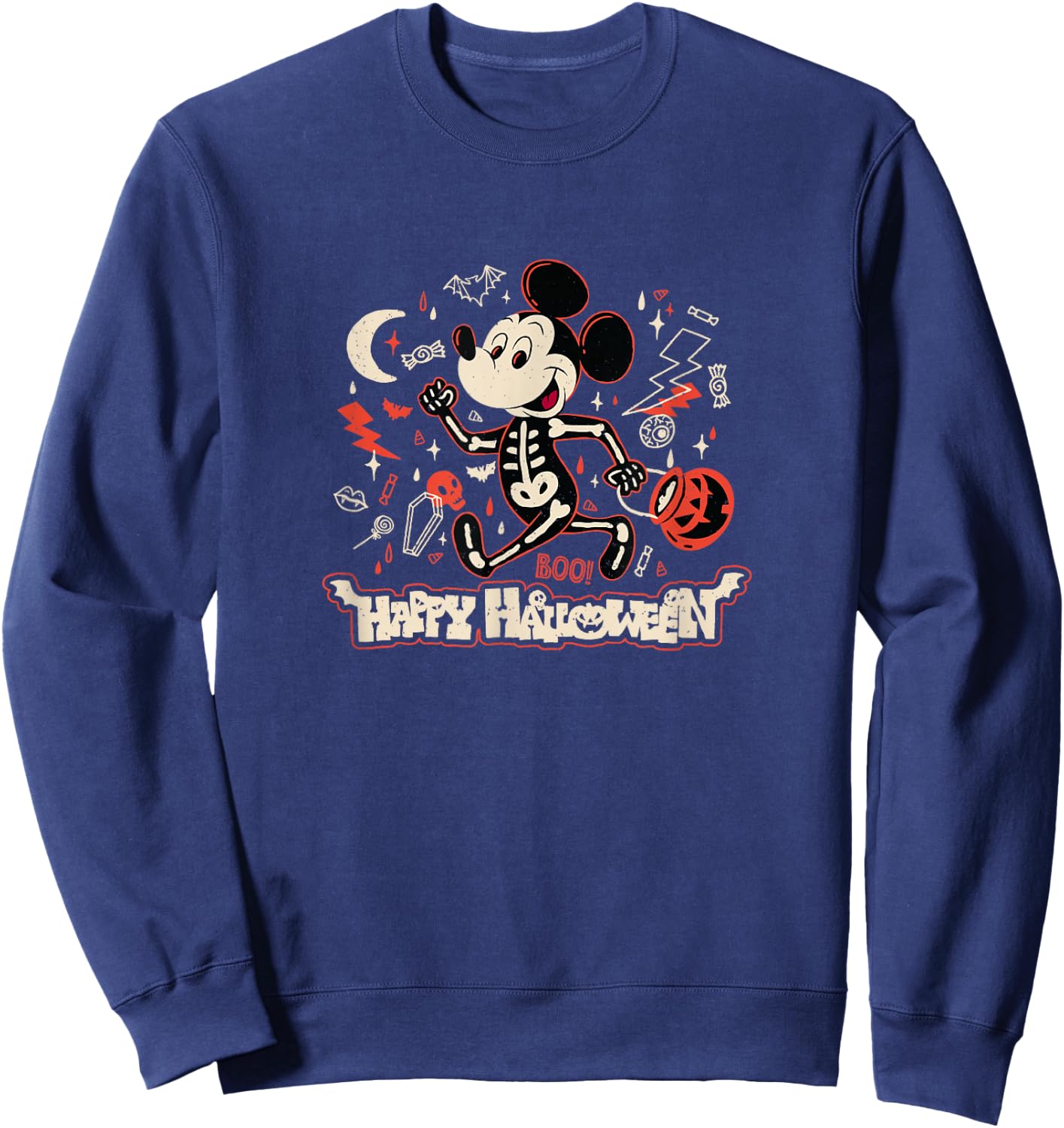 Disney Mickey and Friends Halloween Boo! Skeleton Costume Sweatshirt - Sweatshirt | Navy