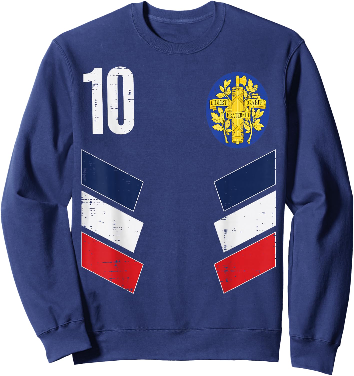 France Number 10 French Soccer Men Women Boys Girls Kids Sweatshirt - Sweatshirt | Navy