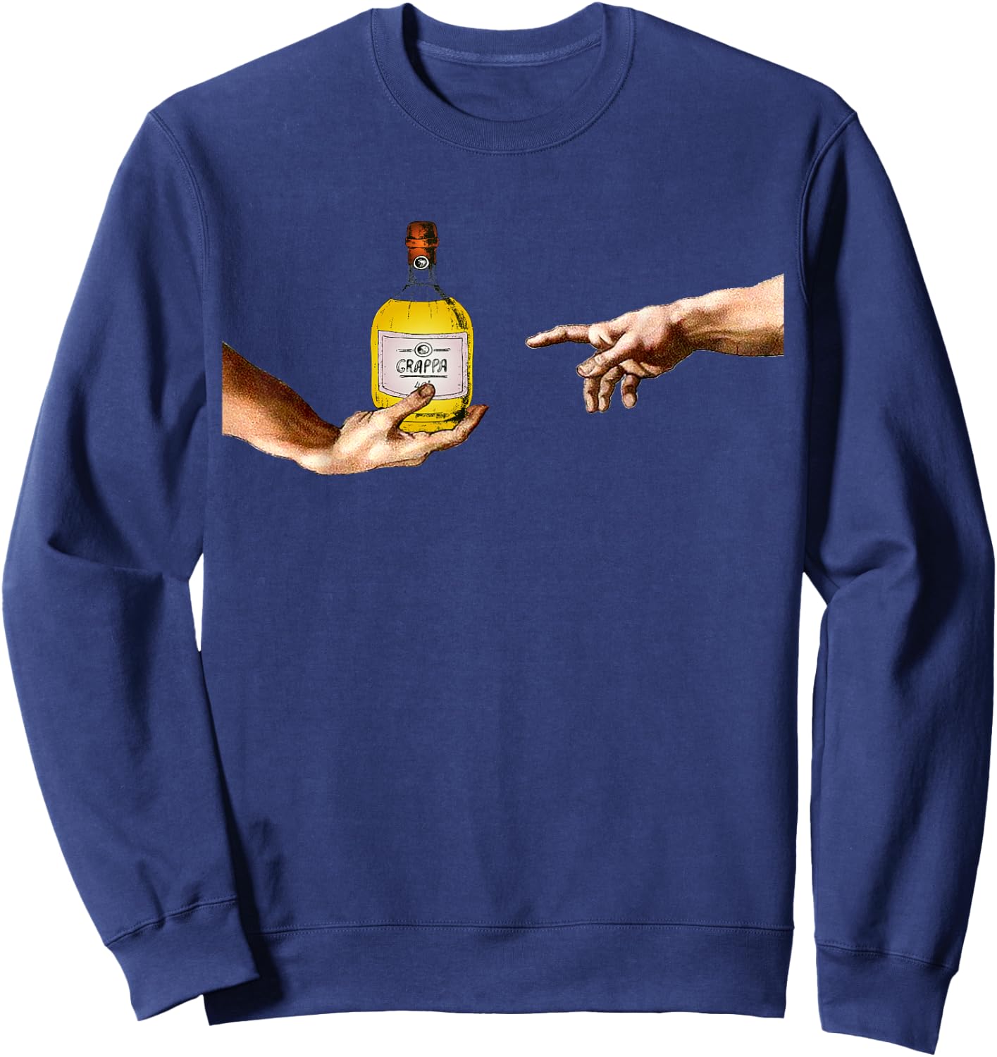Grappa Michelangelo Sistine Chapel Ceiling Fresco Fresco Sweatshirt - Sweatshirt | Navy
