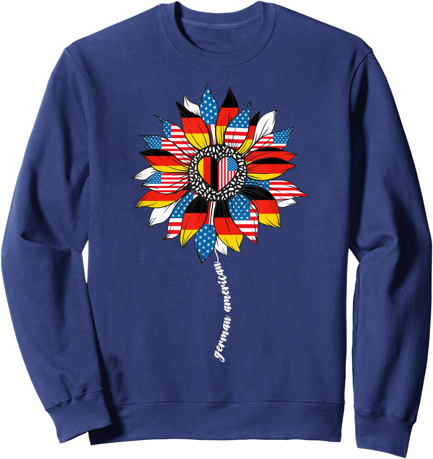 Half German And American Germany Usa Flag Girl Deutschland Sweatshirt - Sweatshirt | Navy