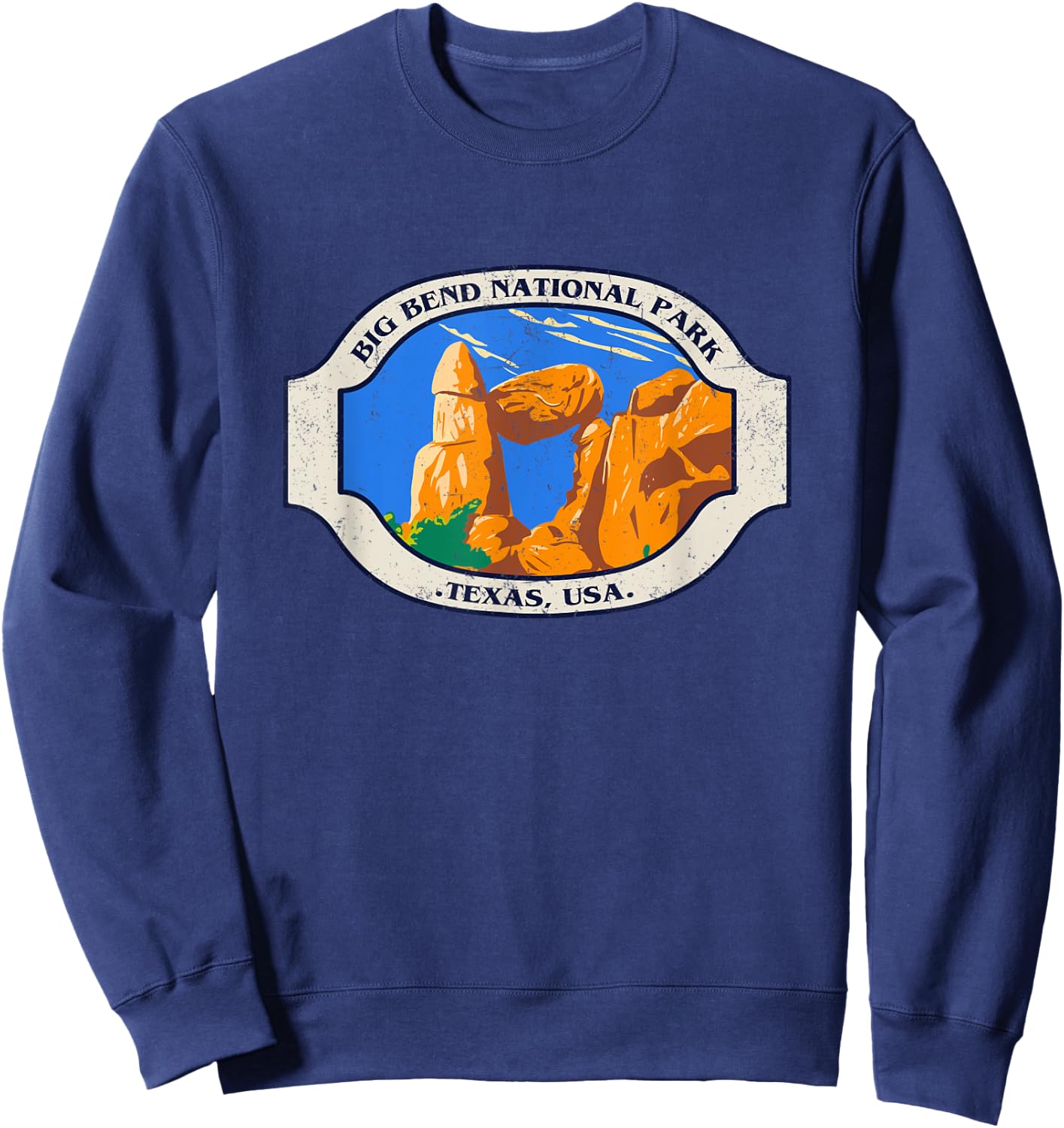 Vintage Big Bend National Park Balanced Rock Texas Sweatshirt - Sweatshirt | Navy