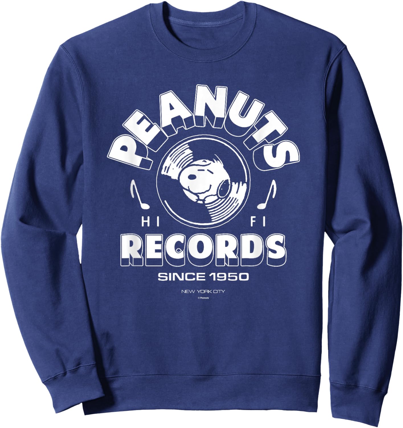 Peanuts - Peanuts Record Snoopy Vinyl Sweatshirt - Sweatshirt | Navy