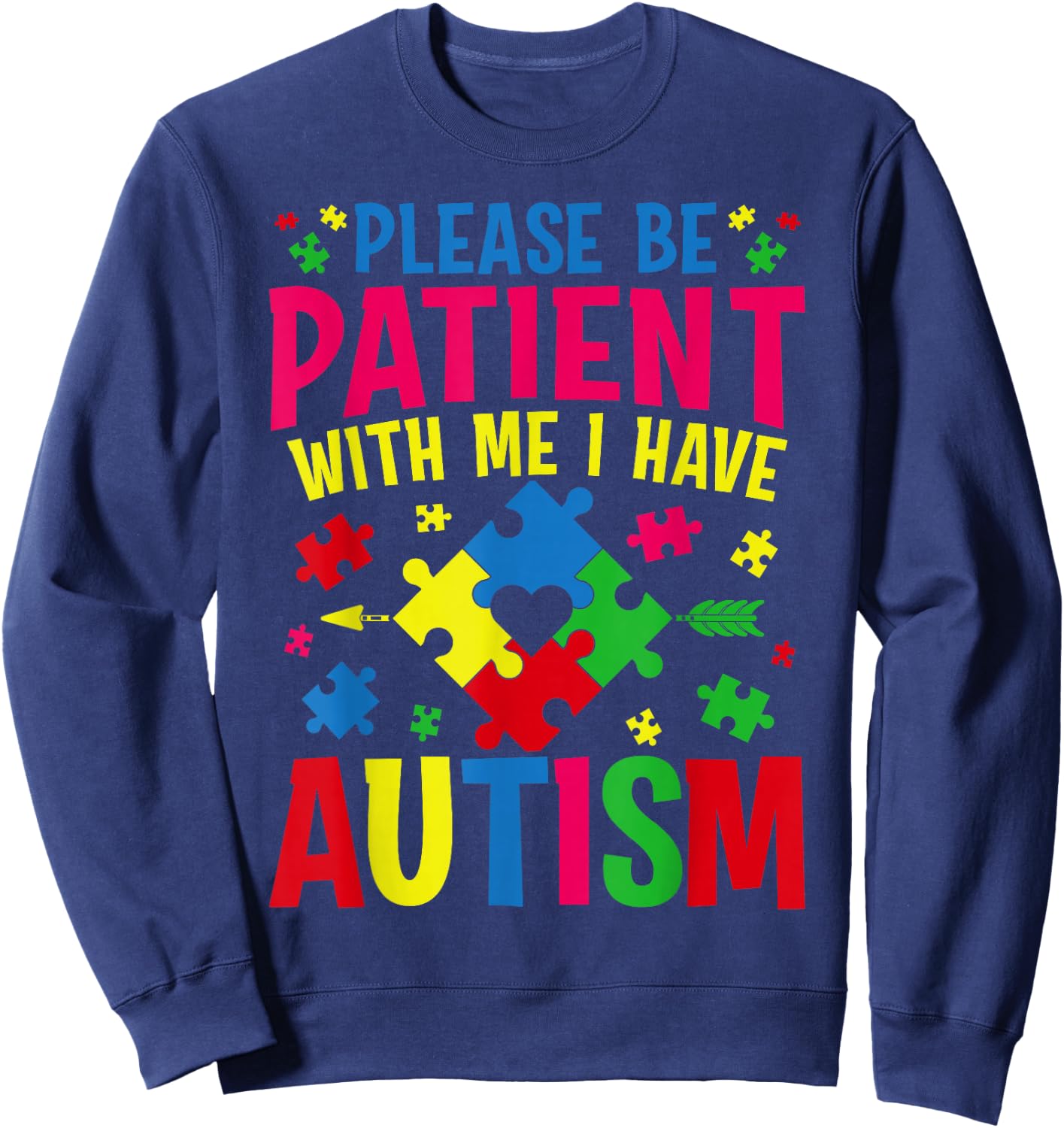 I Have Autism Awareness Autistic Child Kids Toddler Boys Sweatshirt - Sweatshirt | Navy