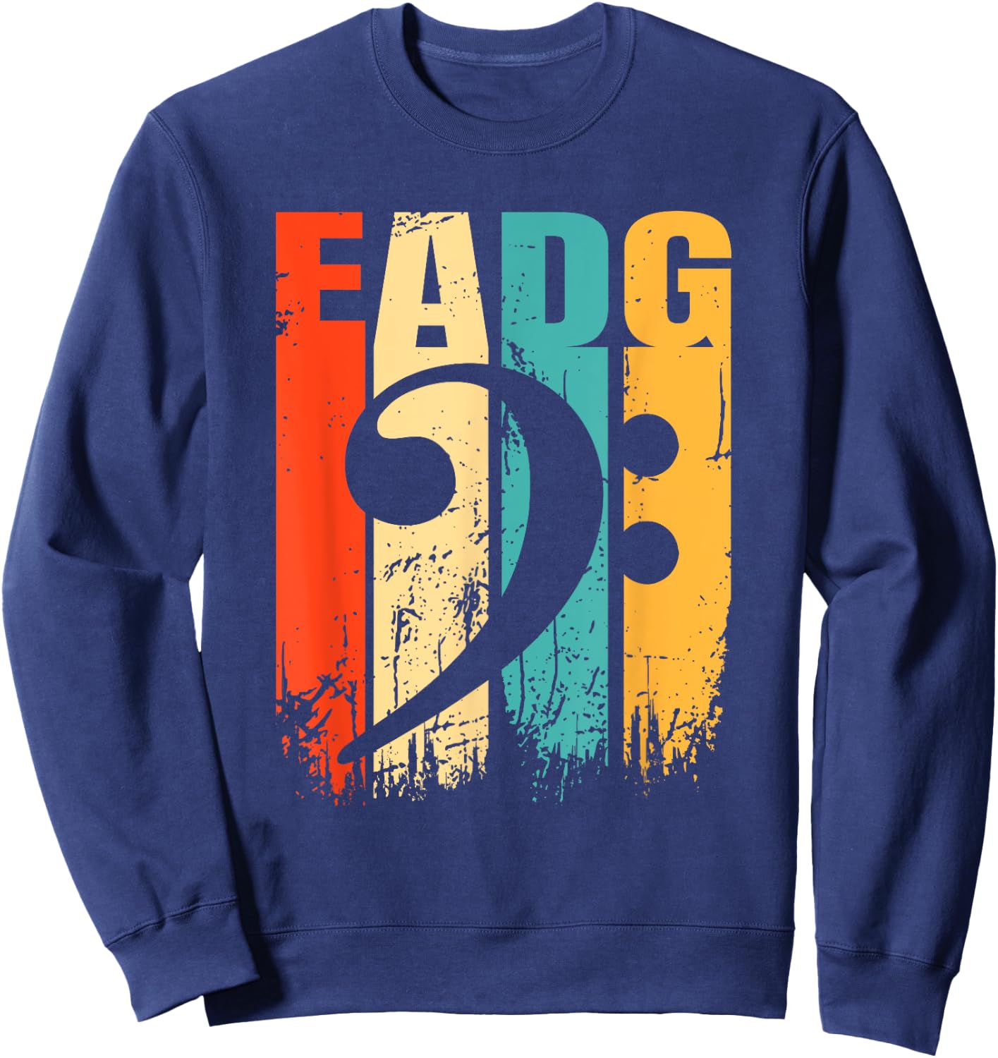 Retro Bass EADG Bass Key Bassist Sweatshirt - Sweatshirt | Navy