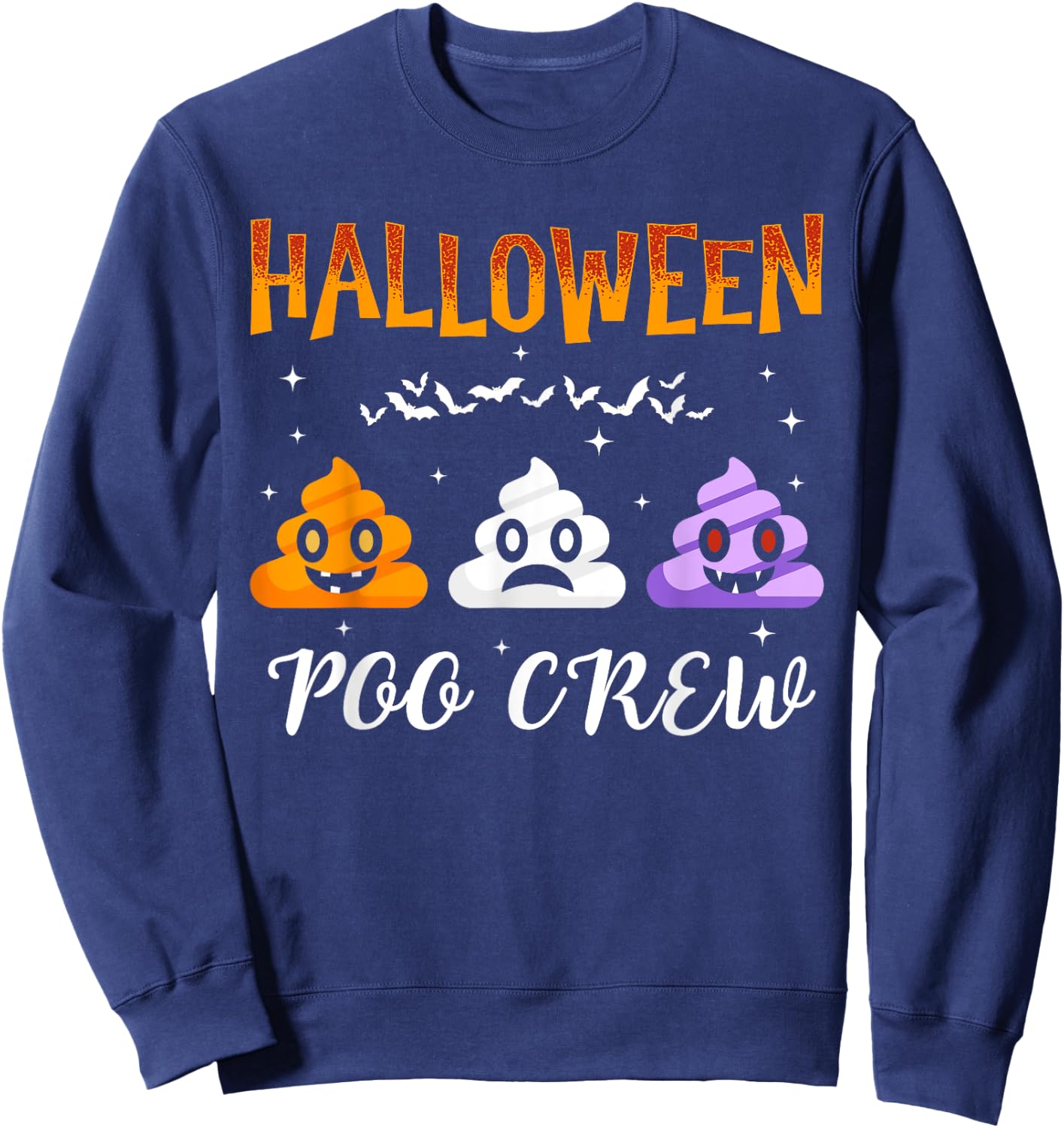 Halloween Poo-Crew Funny Halloween Poop Spooky Squad Crew Sweatshirt - Sweatshirt | Navy