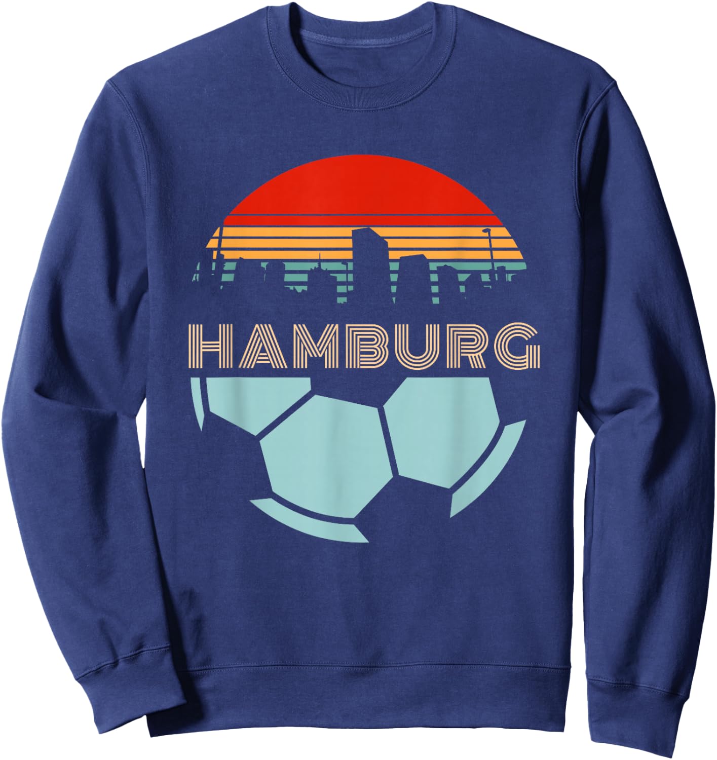 Retro Hamburg Football Team Football Fan Football Ball Sweatshirt - Sweatshirt | Navy