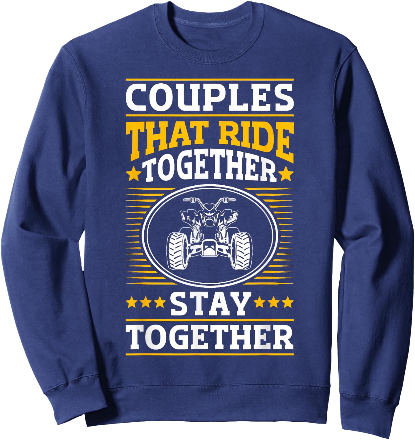 ATV quad biker quad bike vintage couples driving Sweatshirt - Sweatshirt | Navy
