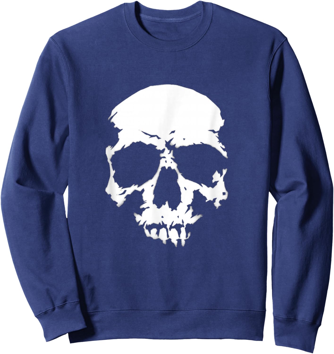 Realistic skull, skull , rice teeth, biker rocker Sweatshirt - Sweatshirt | Navy
