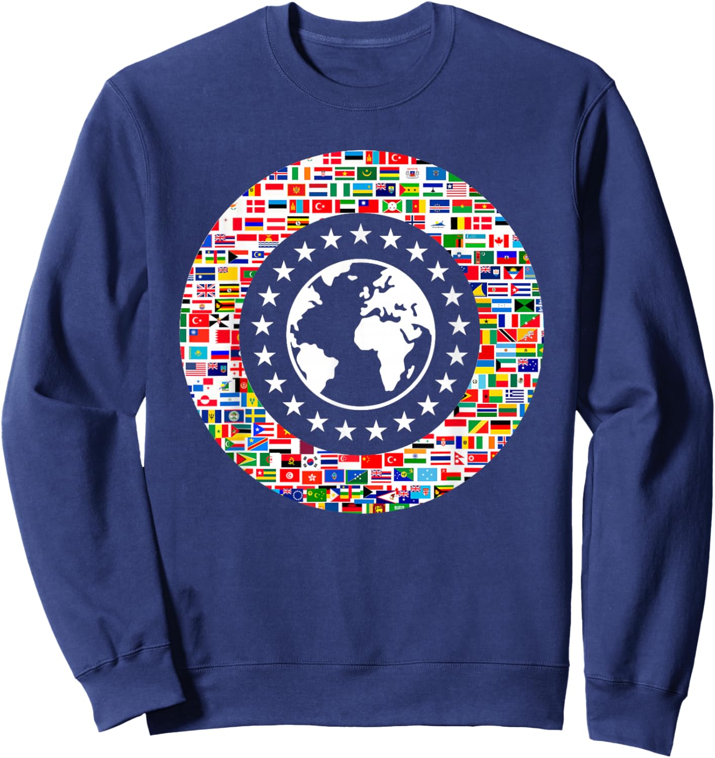 Earth Globe World Flags The Countries of the World Travel Sweatshirt - Sweatshirt | Navy