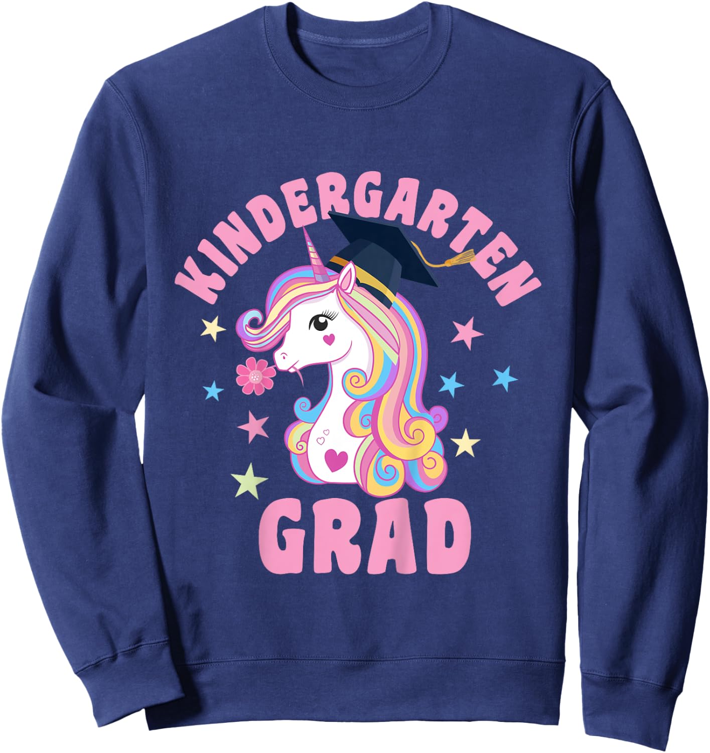 Unicorn Kindergarten Grad Kindergarten Graduation Sweatshirt - Sweatshirt | Navy