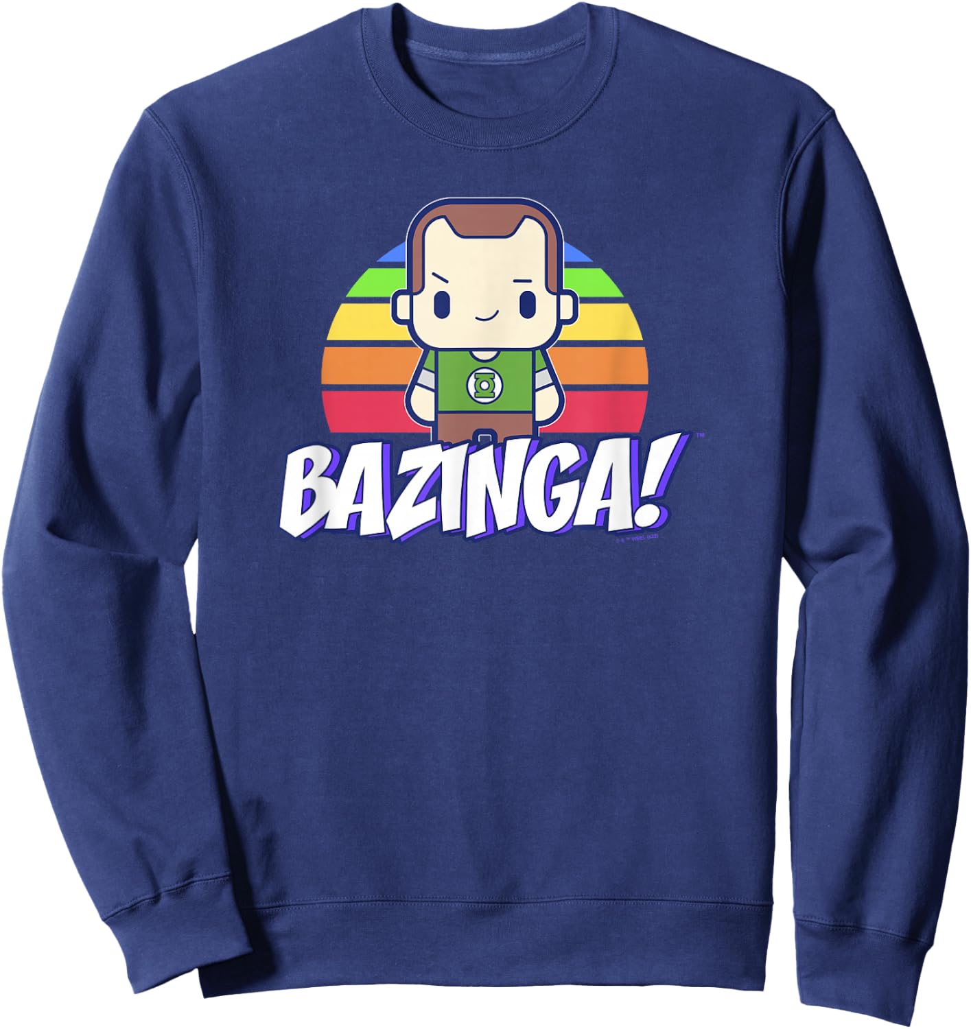 The Big Bang Theory Sheldon Rainbow Bazinga Sweatshirt - Sweatshirt | Navy