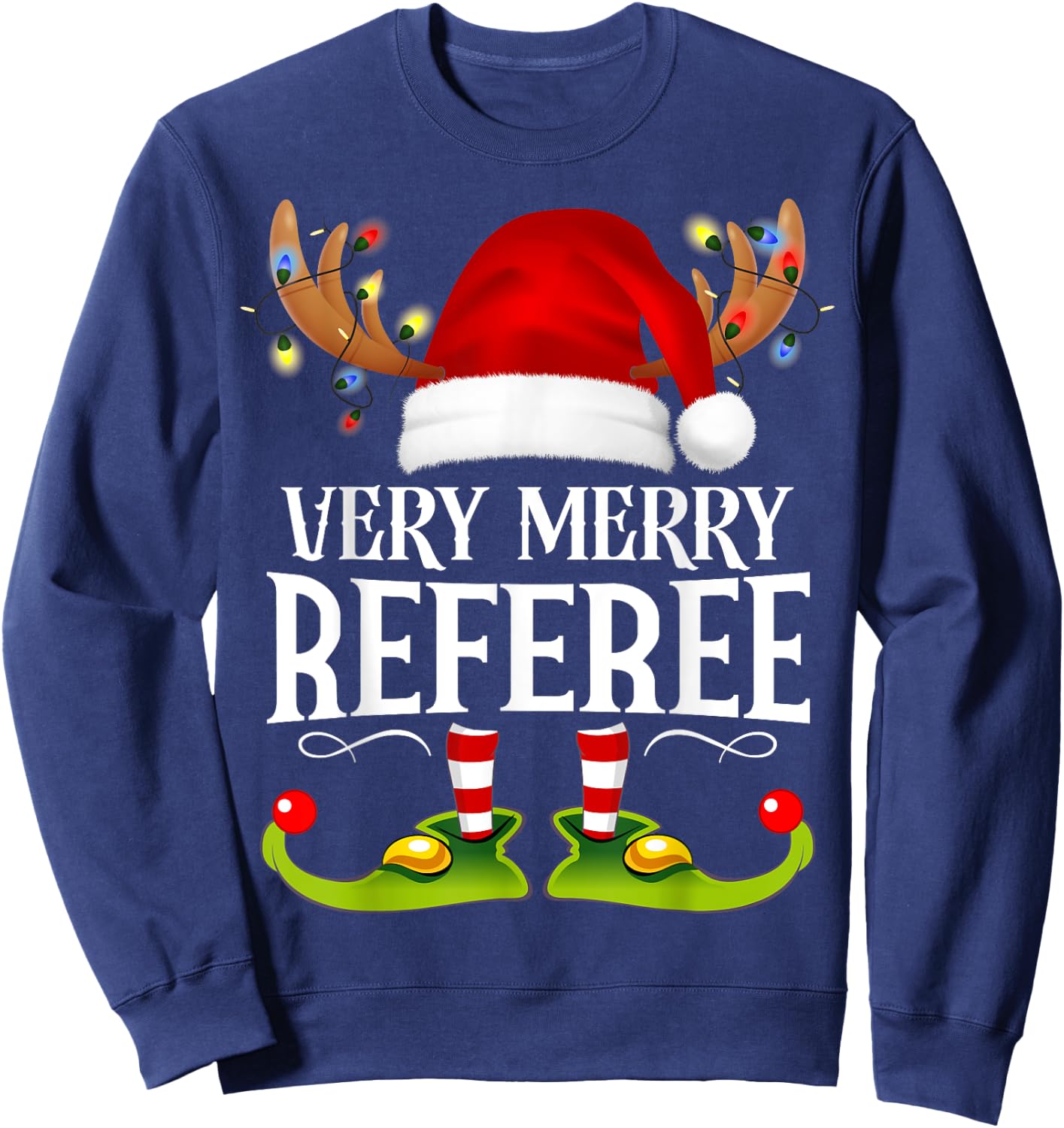 Very Merry X-Mas Referee Matching Christmas Sweatshirt - Sweatshirt | Navy