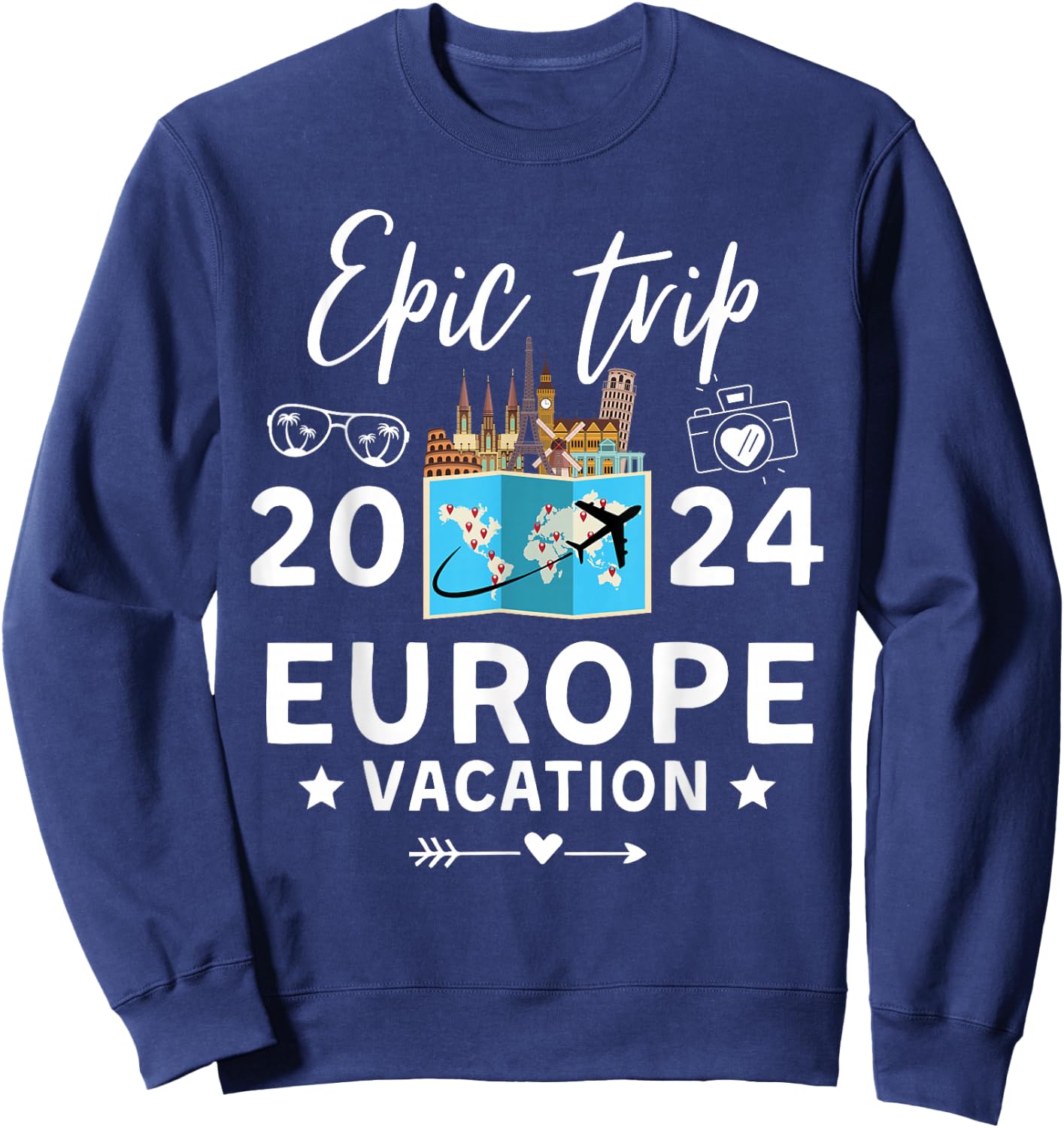 Europe Epic Trip Vacation 2024 Reunion Trip Making Memories Sweatshirt - Sweatshirt | Navy