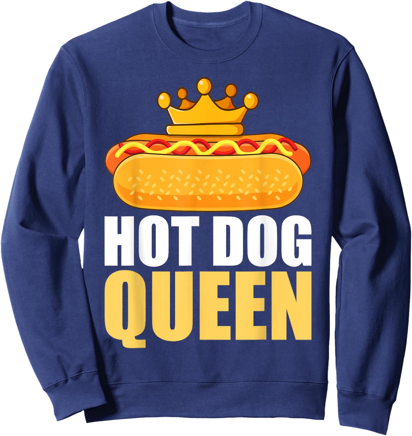 Funny Hot Dog Girls Grilled Wiener Sausage Buns Sweatshirt - Sweatshirt | Navy