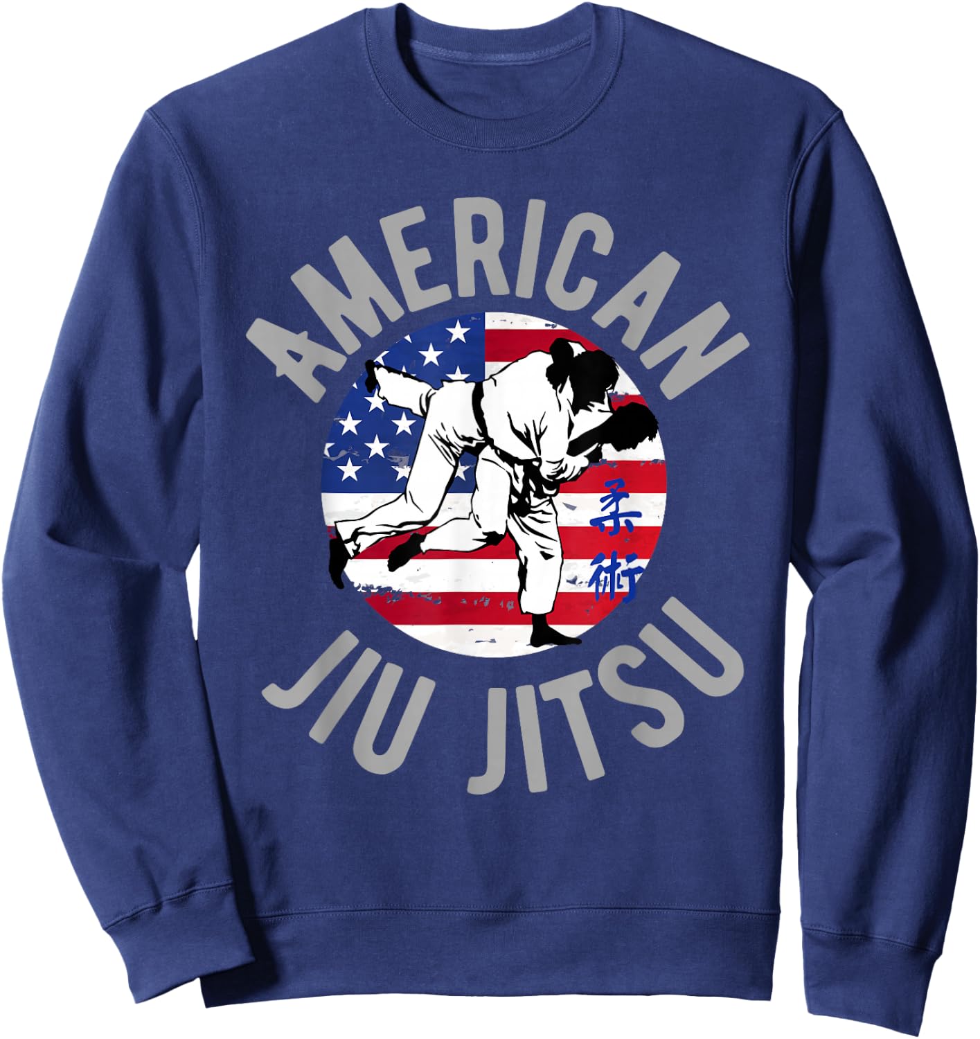 American Jiu Jitsu American Flag BJJ Jiujitsu Sports Women Kids Men Sweatshirt - Sweatshirt | Navy