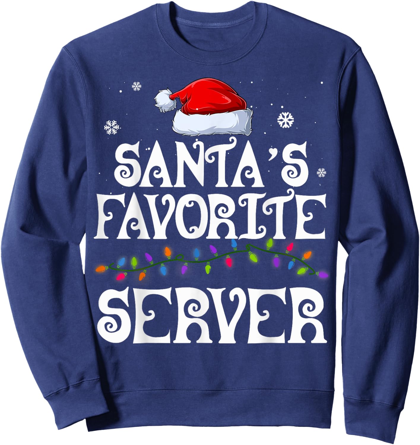 Santa's Favorite Server Family Matching Group Christmas Sweatshirt - Sweatshirt | Navy