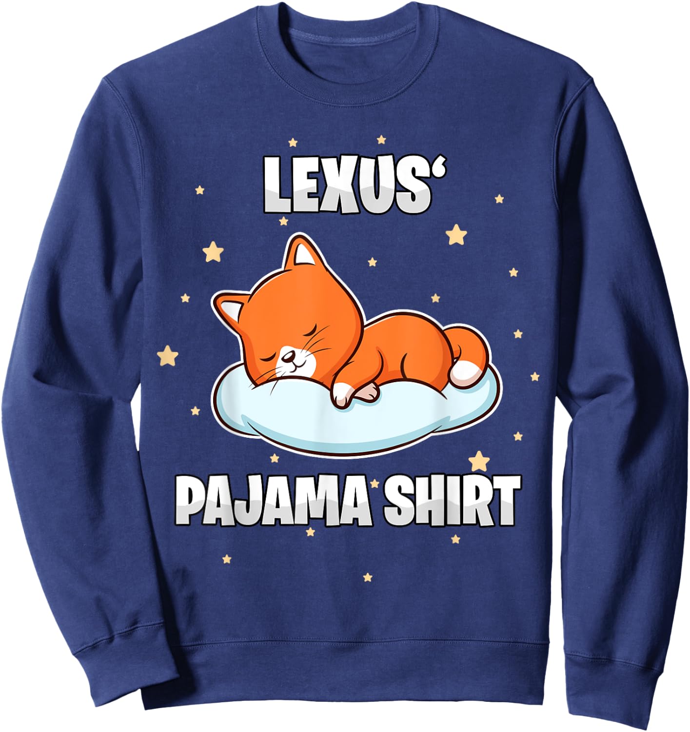 Lexus' Pajama Shirt - Personalized Sleeping Sweatshirt - Sweatshirt | Navy