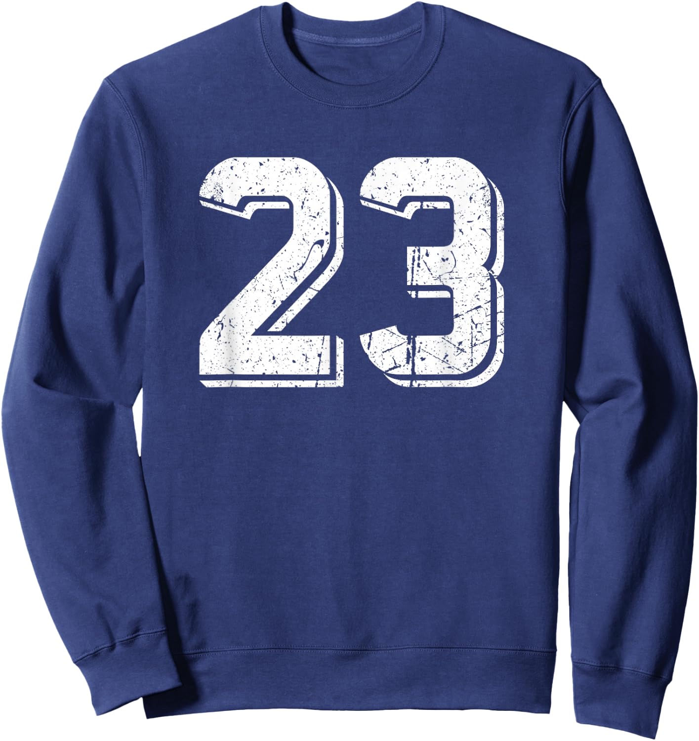 Number #23 White Retro Sports Sweatshirt - Sweatshirt | Navy