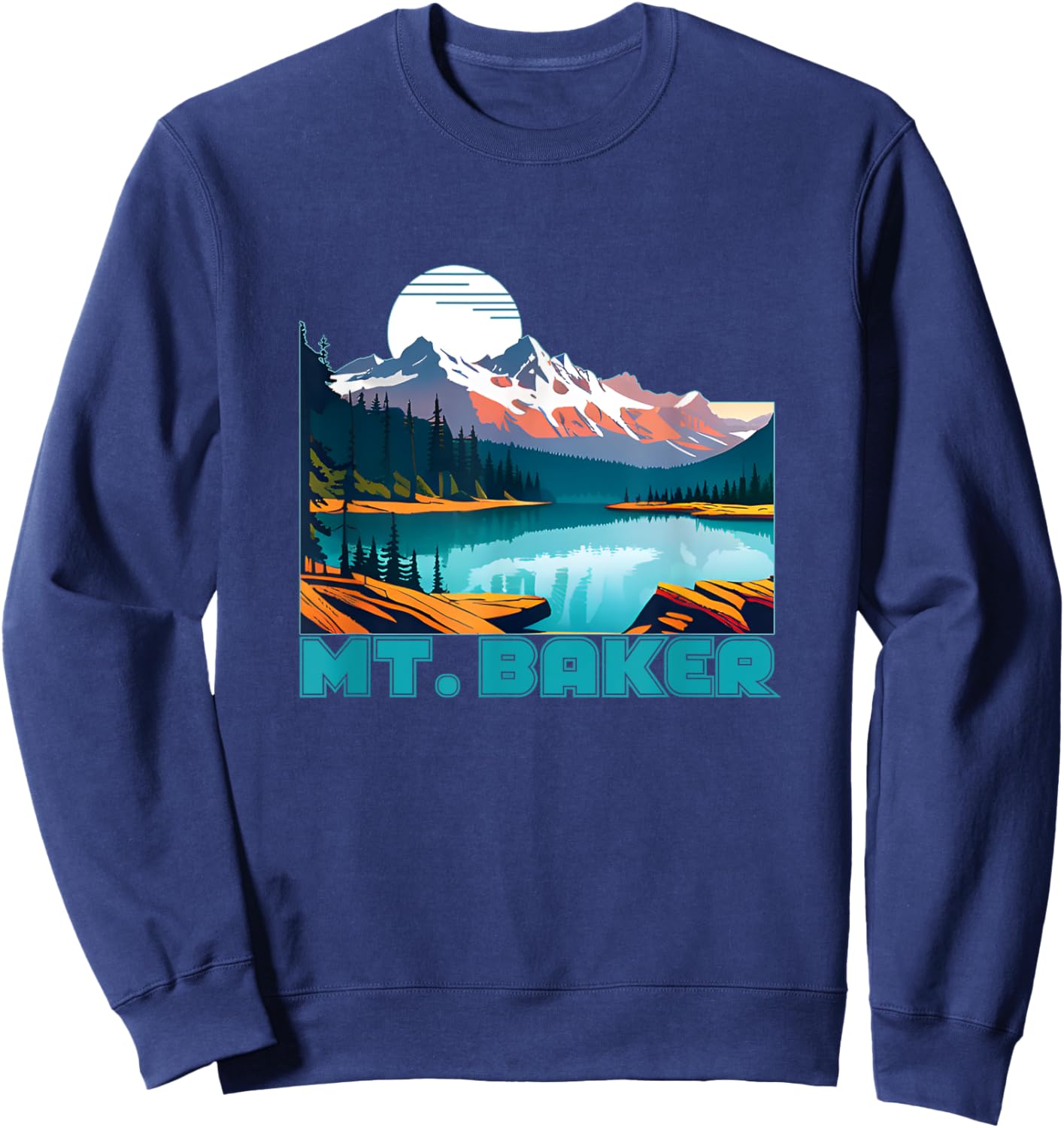 Mt. Baker Souvenir Apparel - Retro Vintage Mt. Baker Sweatshirt - Sweatshirt | Navy