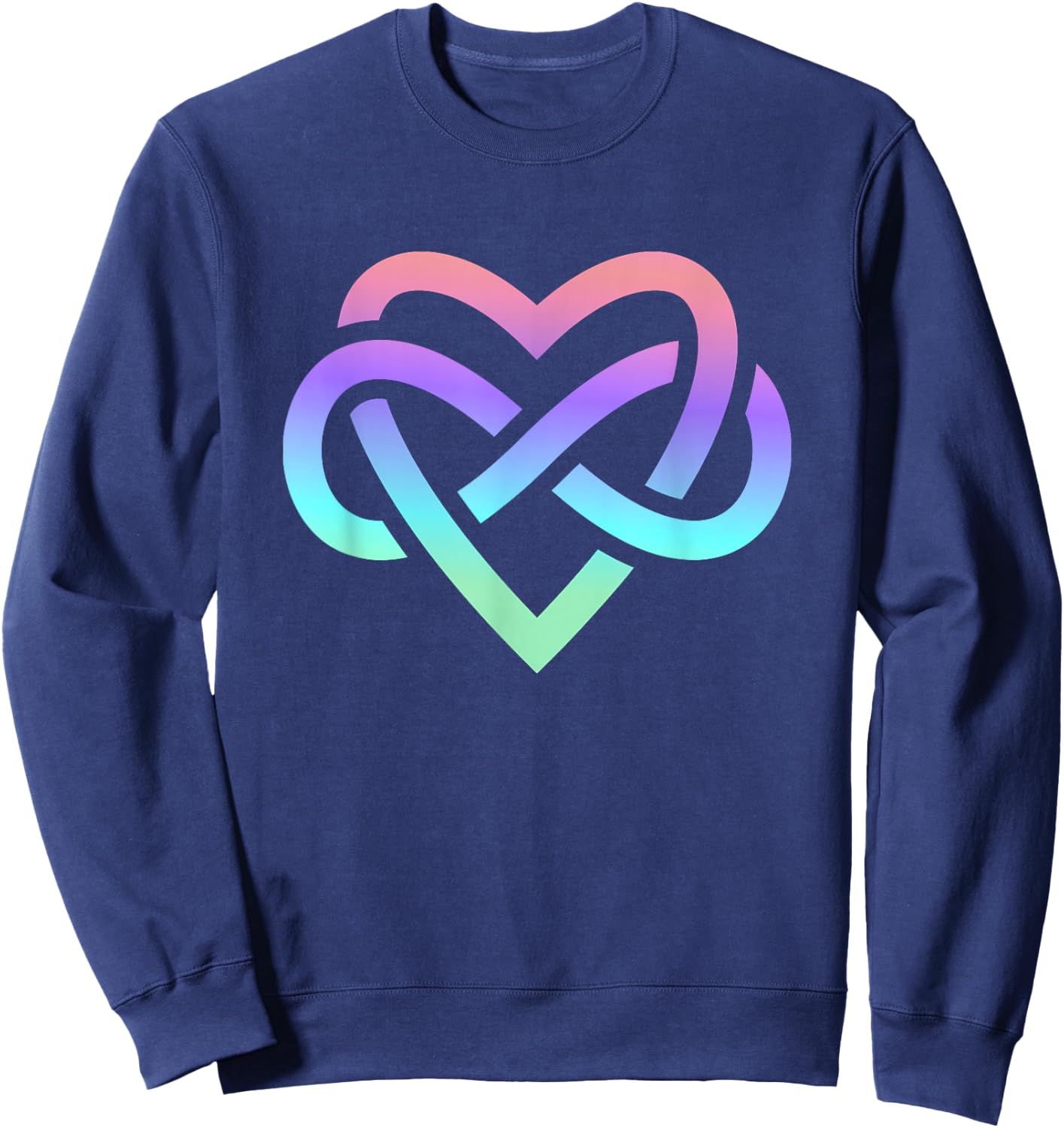 Polyamory Infinity Symbol Polyamorous Throuple Sweatshirt - Sweatshirt | Navy
