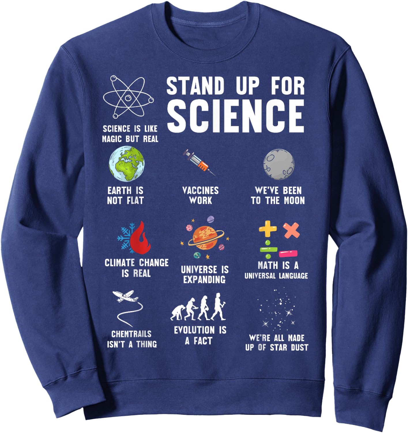 Stand Up for Science - Science - Climate Change Sweatshirt - Sweatshirt | Navy