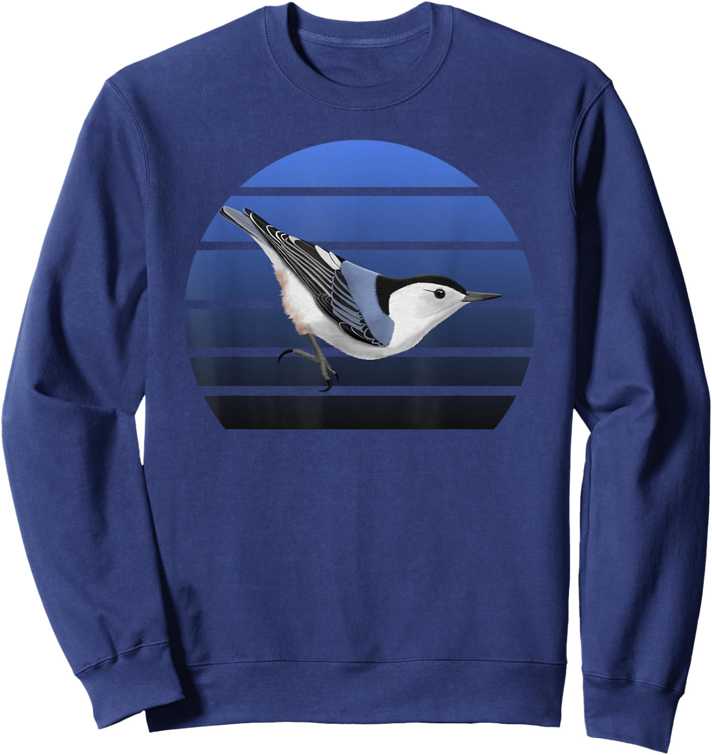 jz.birds White-Breasted Nuthatch Bird Birdlover Birdwatcher Biologist Sweatshirt - Sweatshirt | Navy